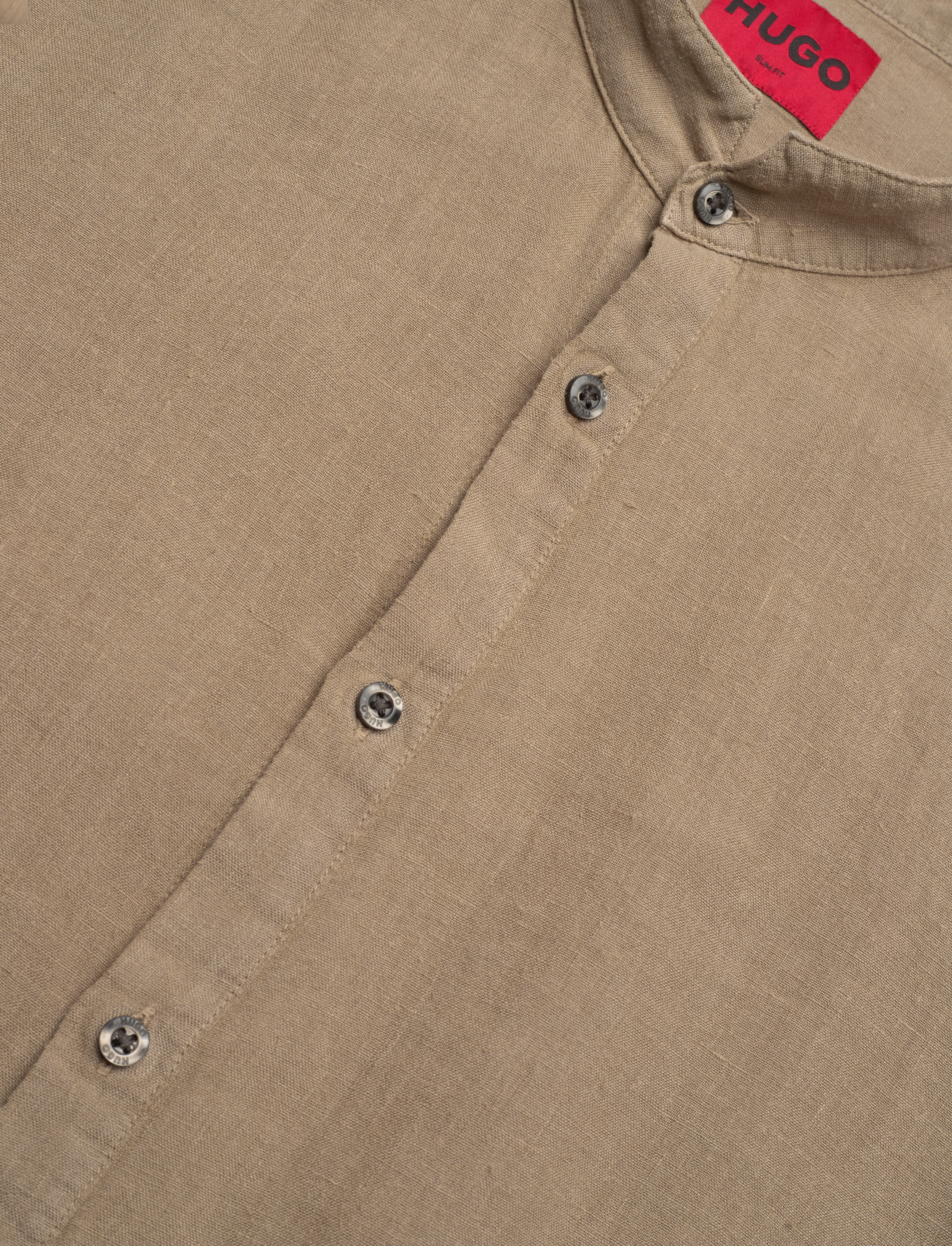 HUGO - Elvory - linen shirts - medium brown - 3