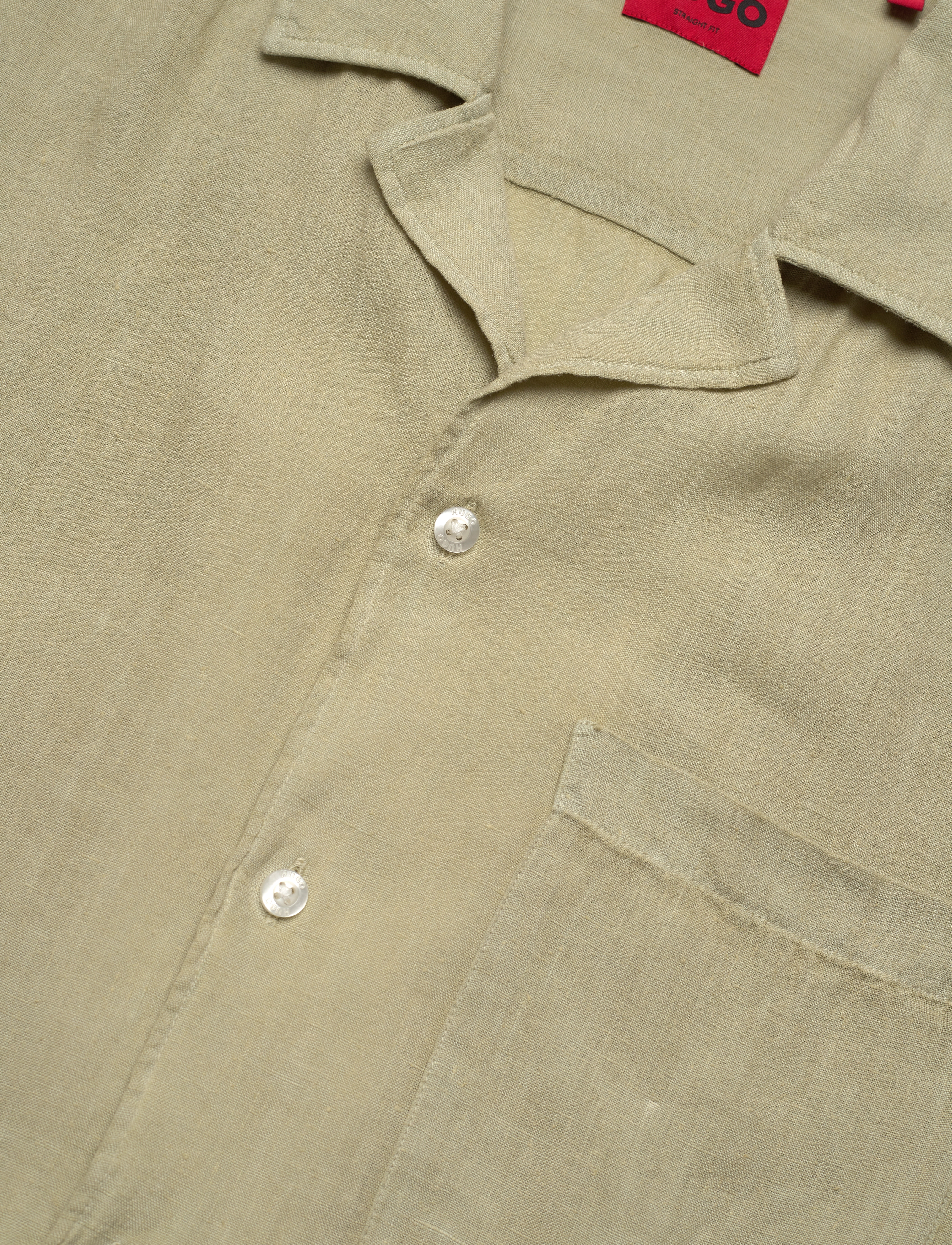 HUGO - Ellino - linen shirts - open green - 2