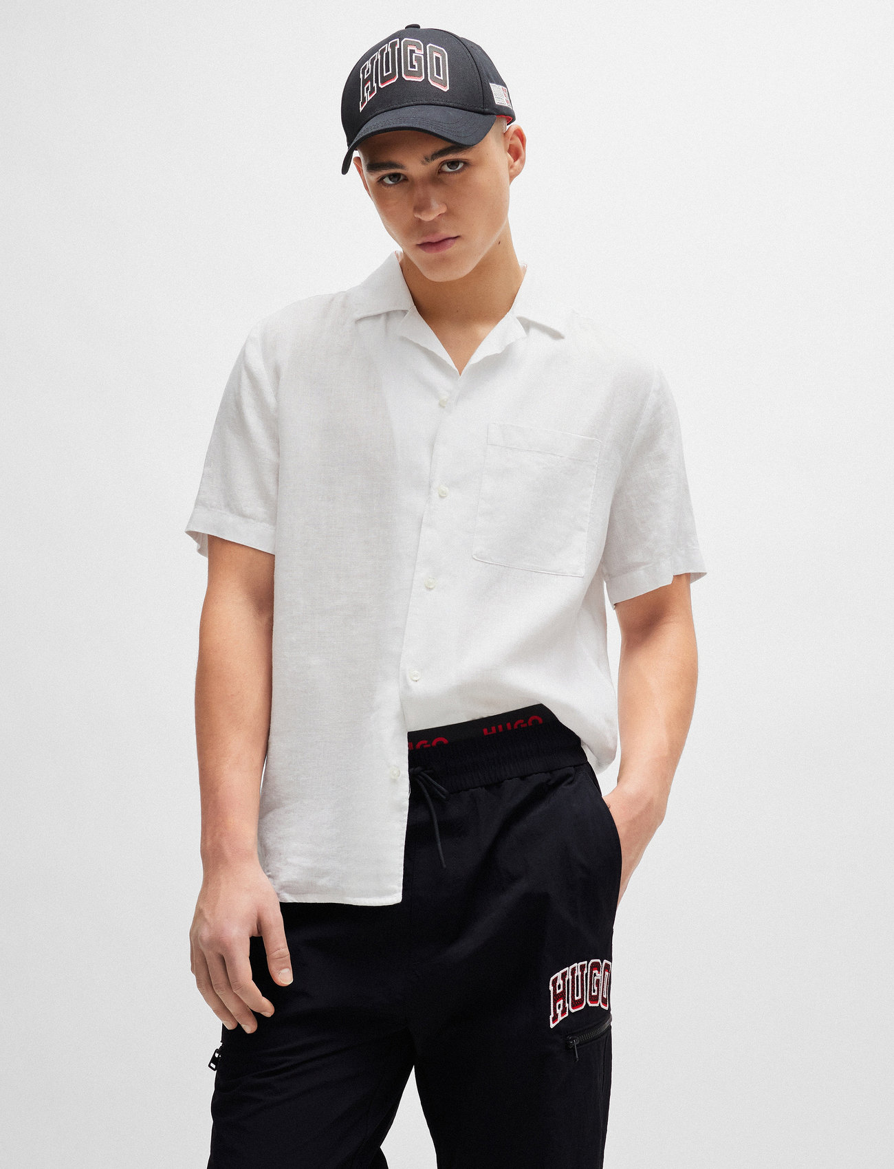 HUGO - Ellino - linasest riidest särgid - open white - 1