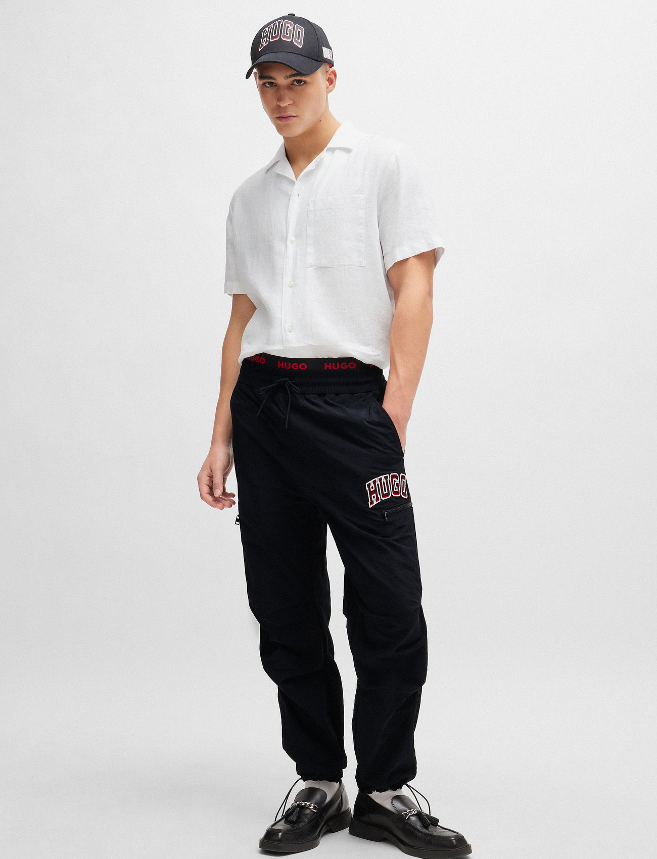 HUGO - Ellino - linasest riidest särgid - open white - 2