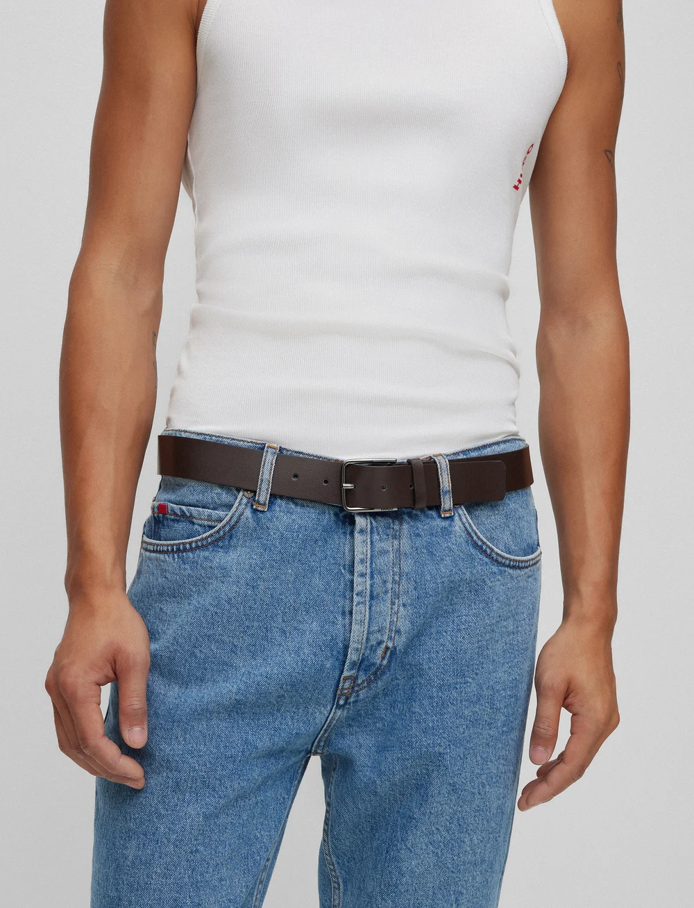 HUGO - Gerik_Sz35 - klassikalised vööd - dark brown - 4