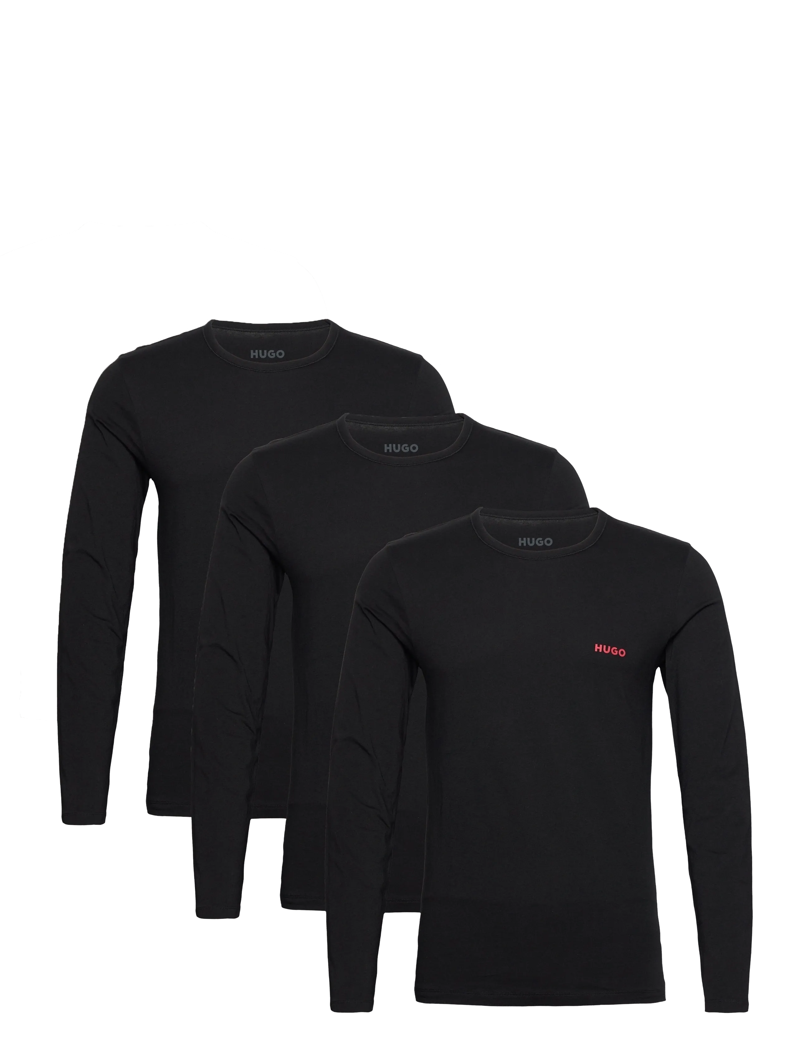 HUGO LS-SHIRT RN TRIPLET - Pyjamapaidat - BLACK / black