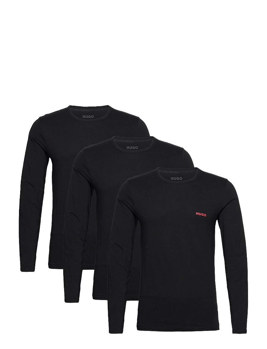 HUGO - LS-SHIRT RN TRIPLET - pyjamashirts - black - 1