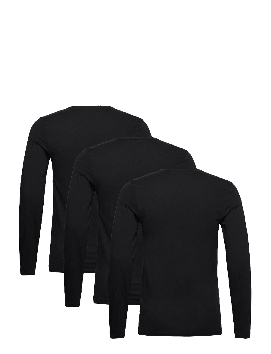 HUGO - LS-SHIRT RN TRIPLET - pyjamashirts - black - 2