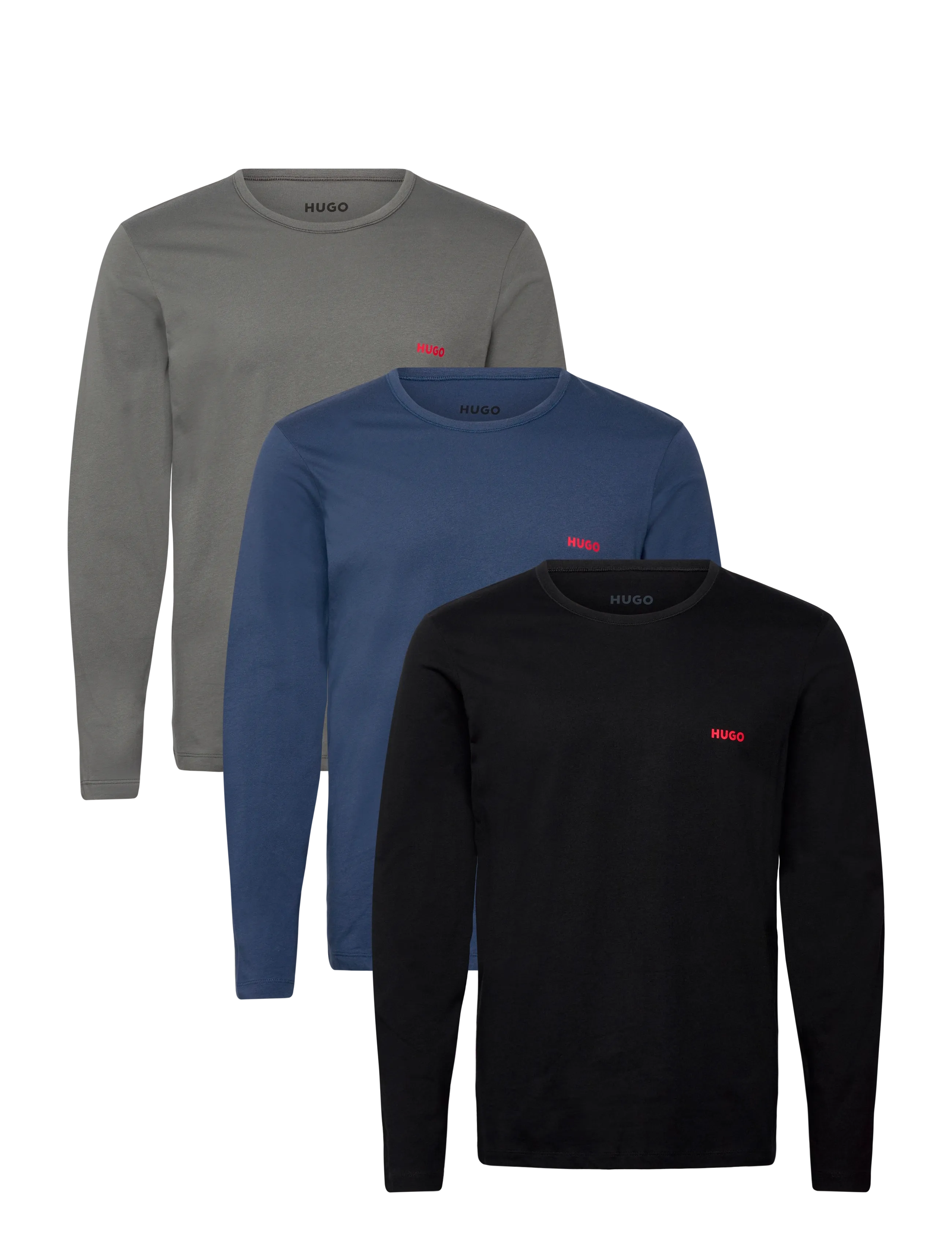 HUGO LS-SHIRT RN TRIPLET - Pyjamaoberteile - OPEN MISCELLANEOUS / grey
