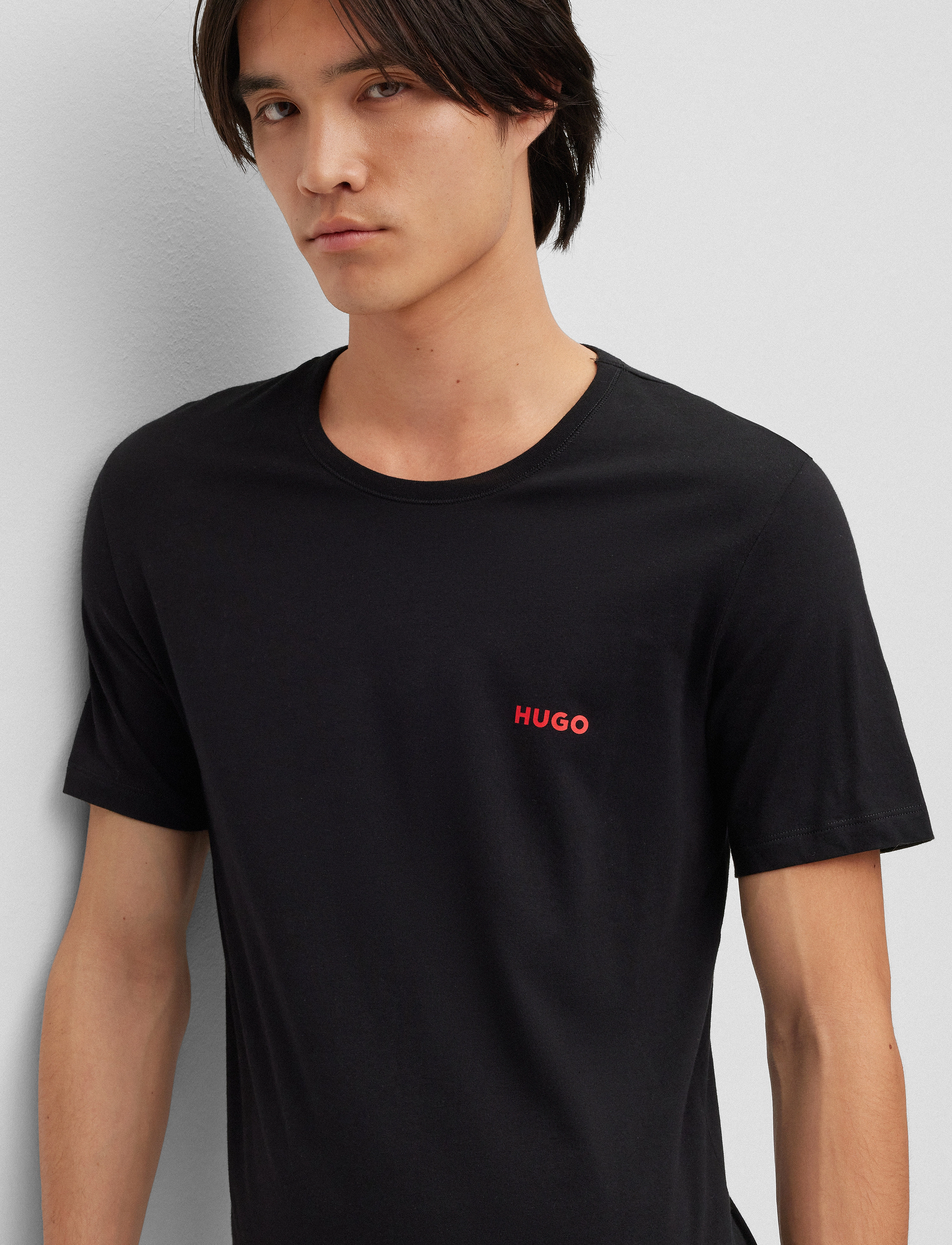 HUGO T-Shirt Rn Triplet P, L, T-shirts, Schwarz - Short-sleeved, Männerswear
