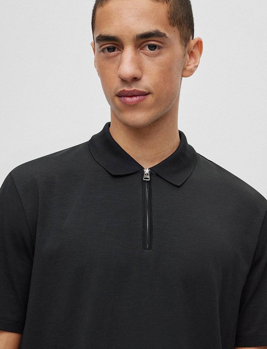 HUGO - Dekok233 - langärmlige strick-polohemden - black - 2