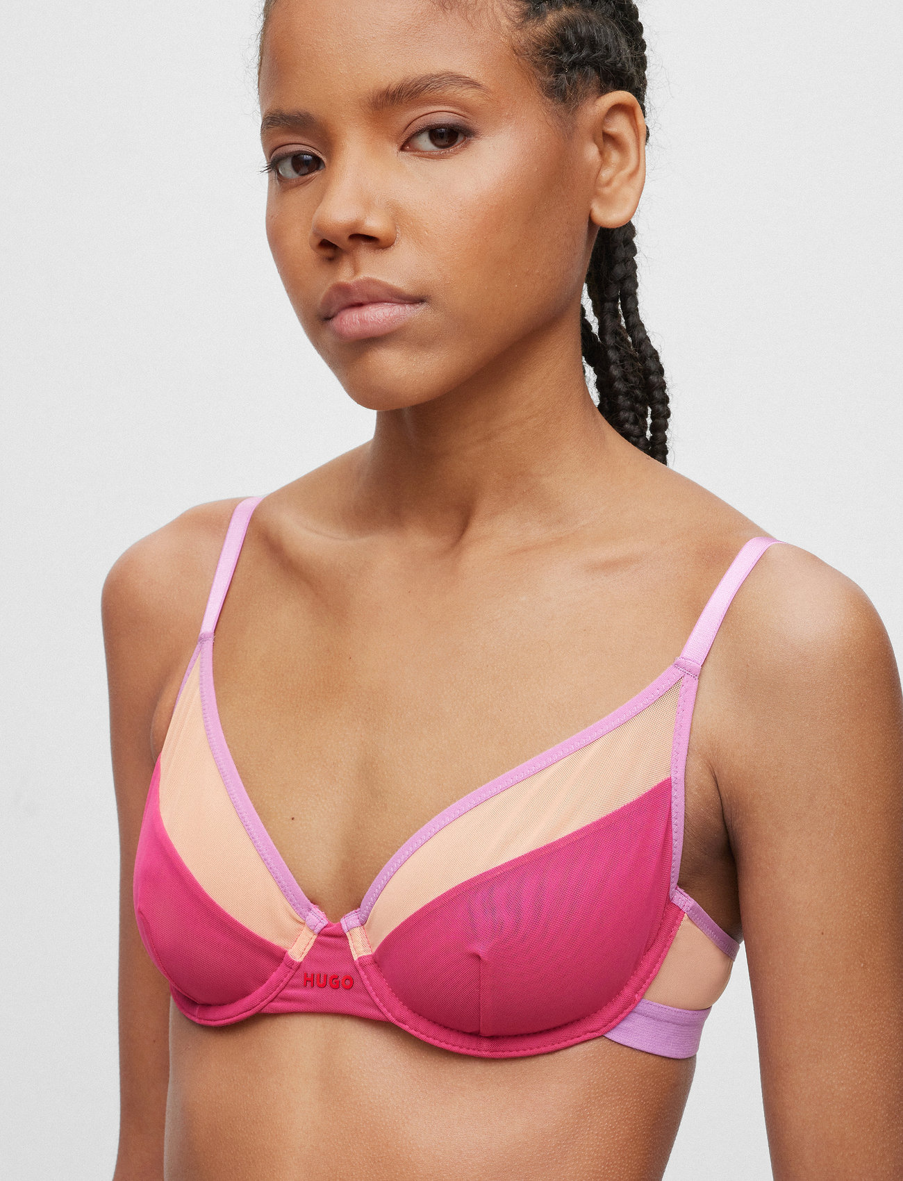 HUGO - UNDERWI. BRA C.SHEER - wired bras - bright pink - 1