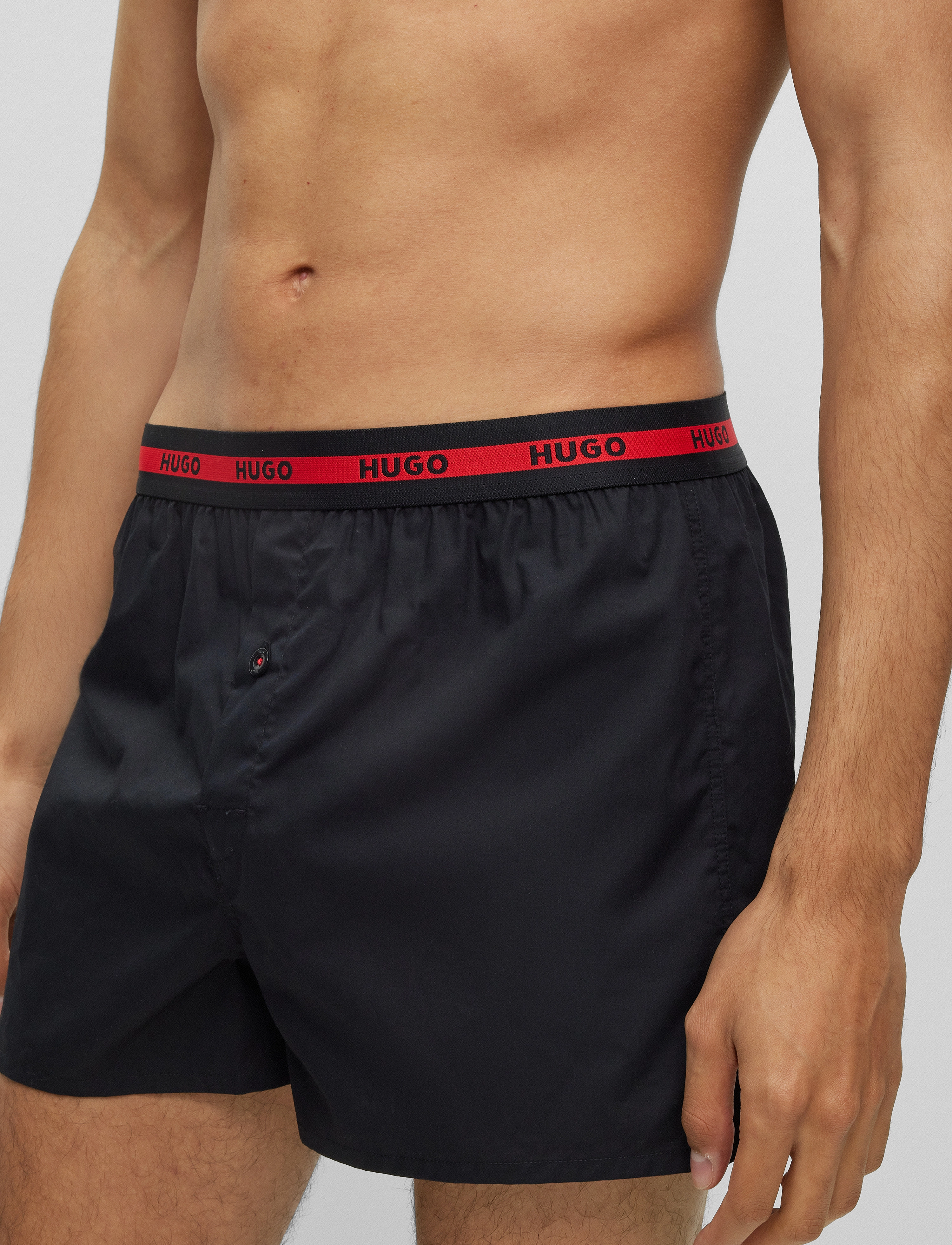 HUGO - WOVEN BOXER TWINPACK - medium grey - 1