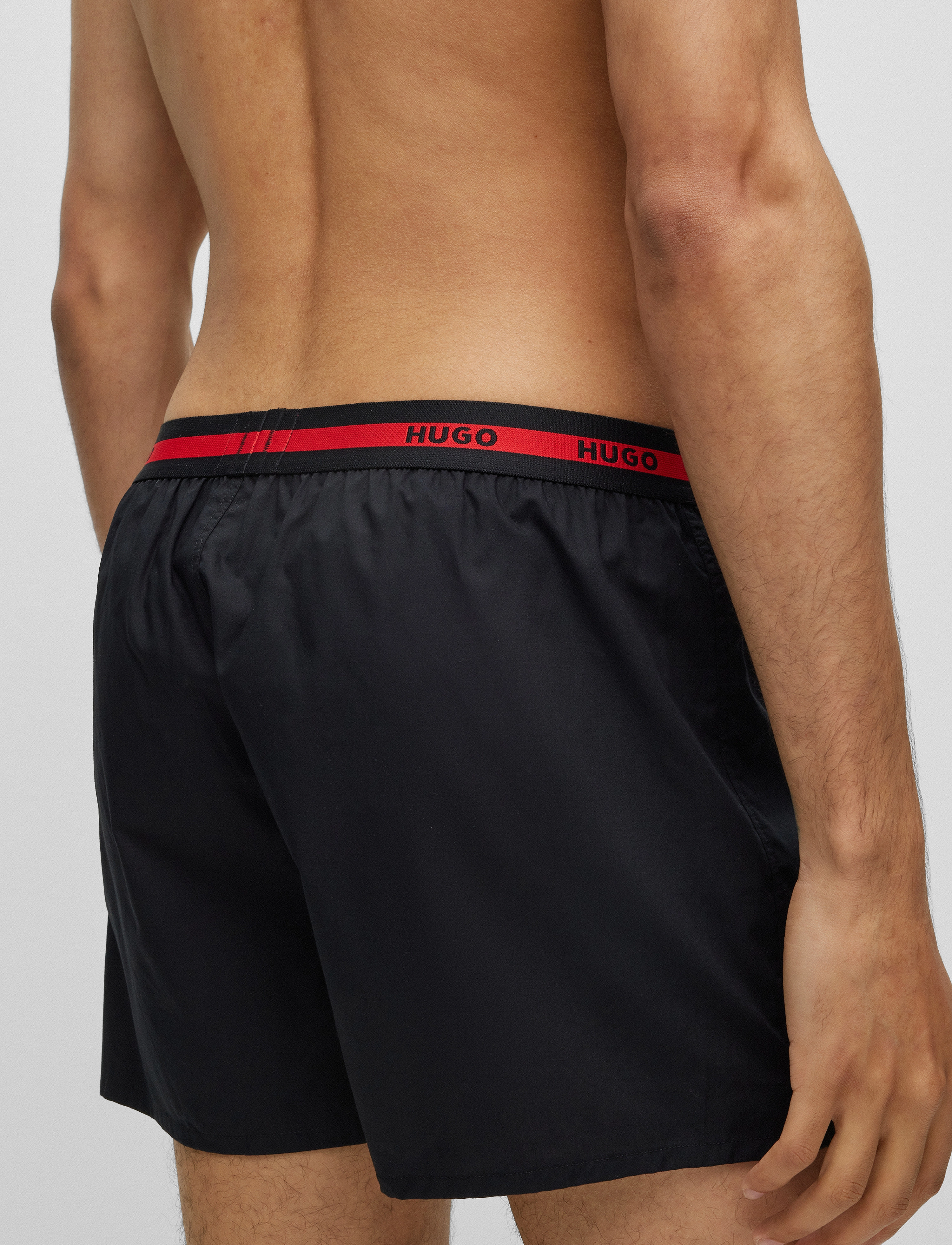 HUGO - WOVEN BOXER TWINPACK - medium grey - 2