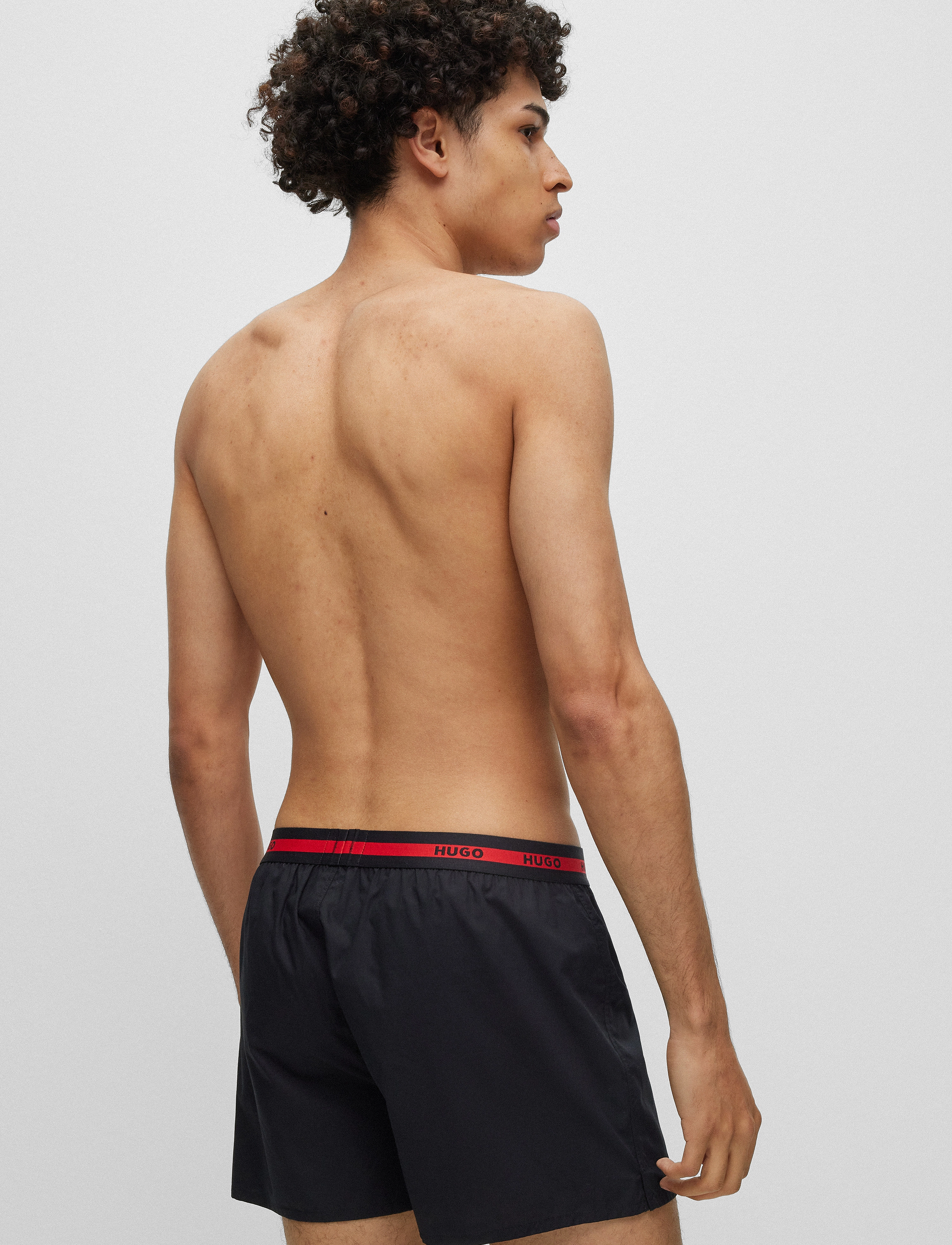 HUGO - WOVEN BOXER TWINPACK - medium grey - 3