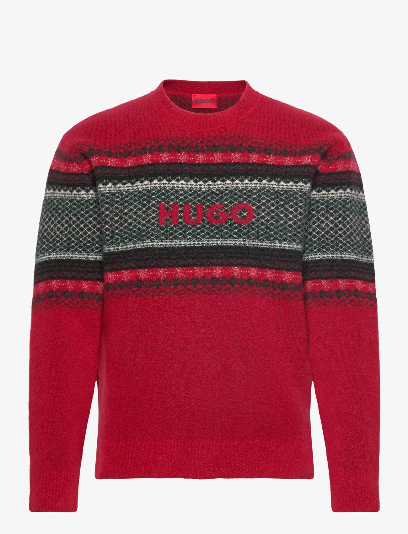 HUGO - Soslo - megztinis su apvalios formos apykakle - open pink - 0