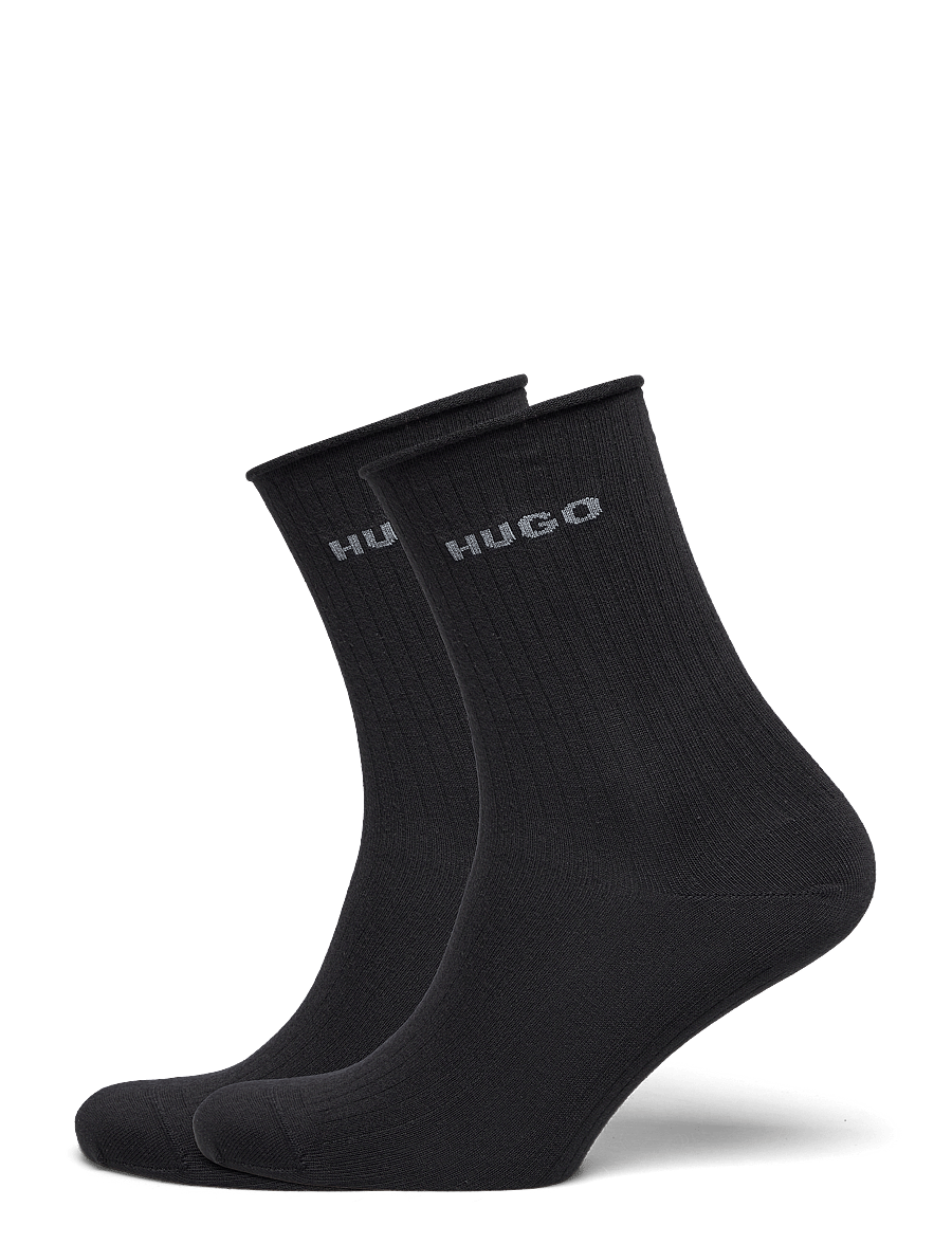 HUGO - 2P QS FINE RIB CC W - normale socken - black - 0