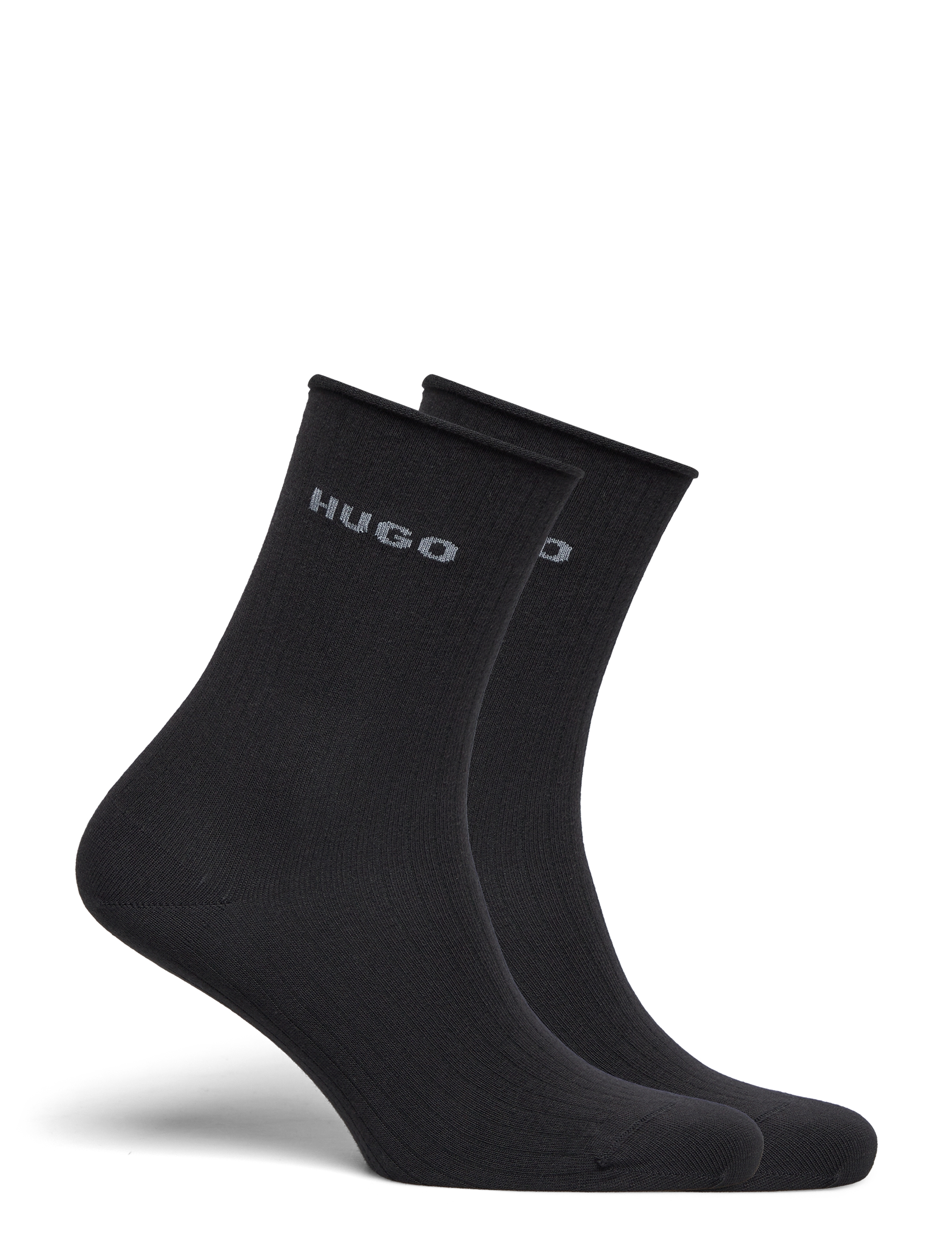HUGO - 2P QS FINE RIB CC W - almindelige strømper - black - 1