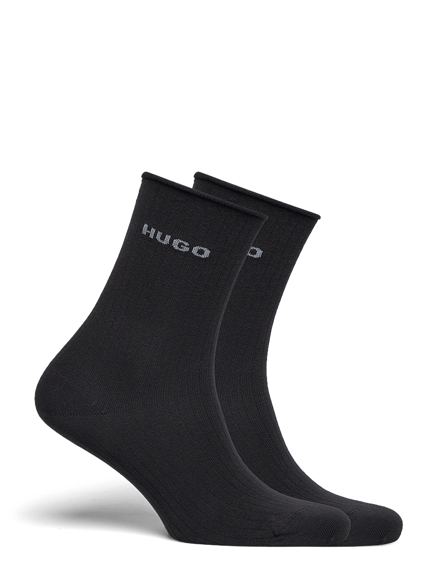 HUGO - 2P QS FINE RIB CC W - normale socken - black - 1