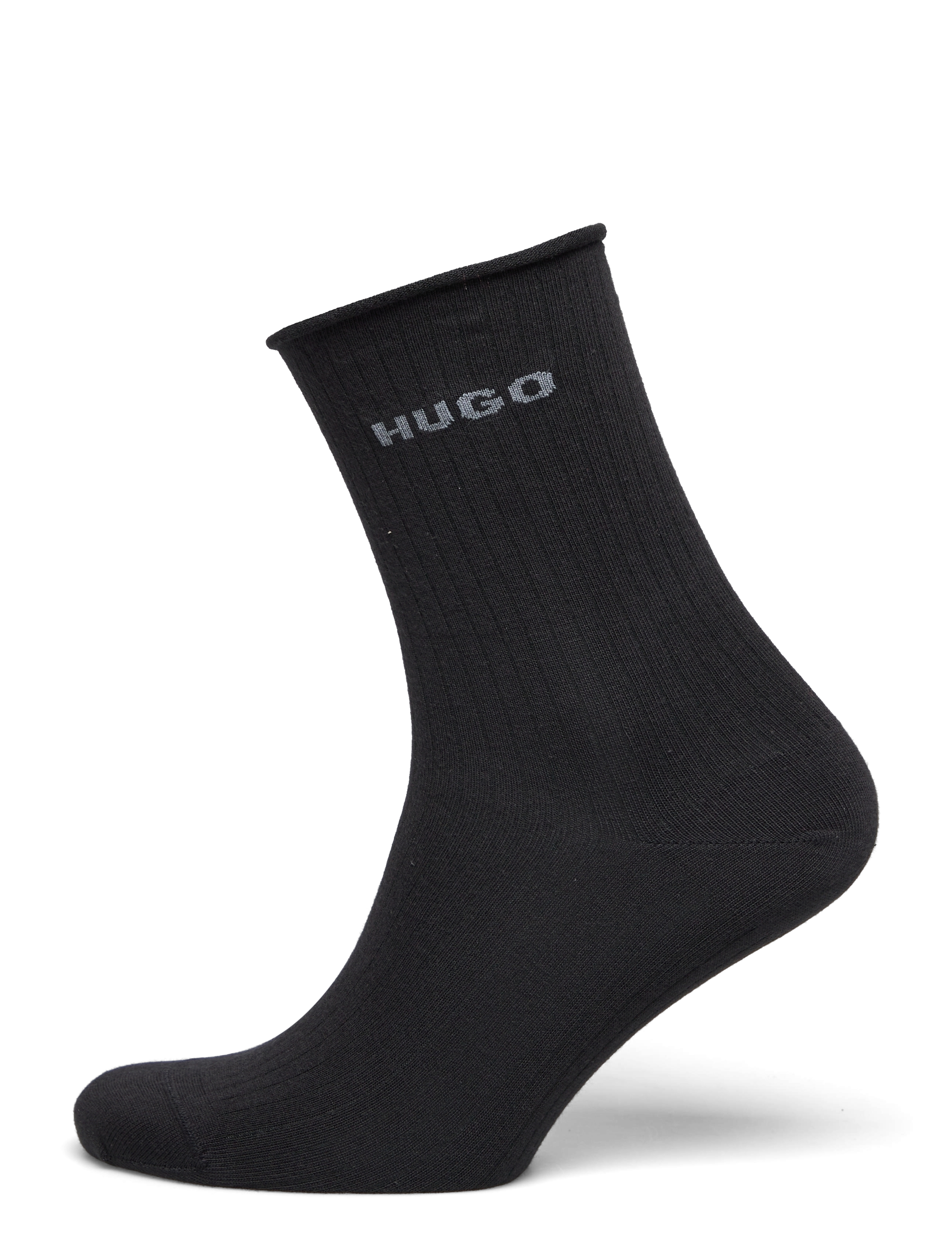HUGO - 2P QS FINE RIB CC W - almindelige strømper - black - 2