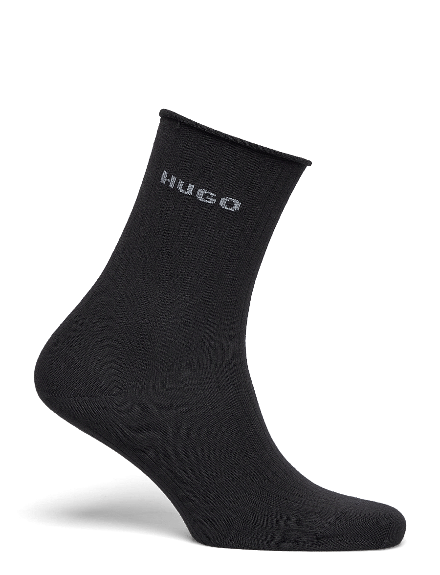 HUGO - 2P QS FINE RIB CC W - normale socken - black - 3