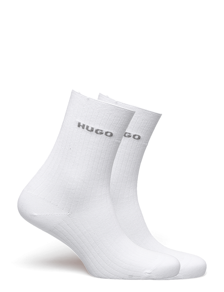 HUGO - 2P QS FINE RIB CC W - almindelige strømper - white - 1