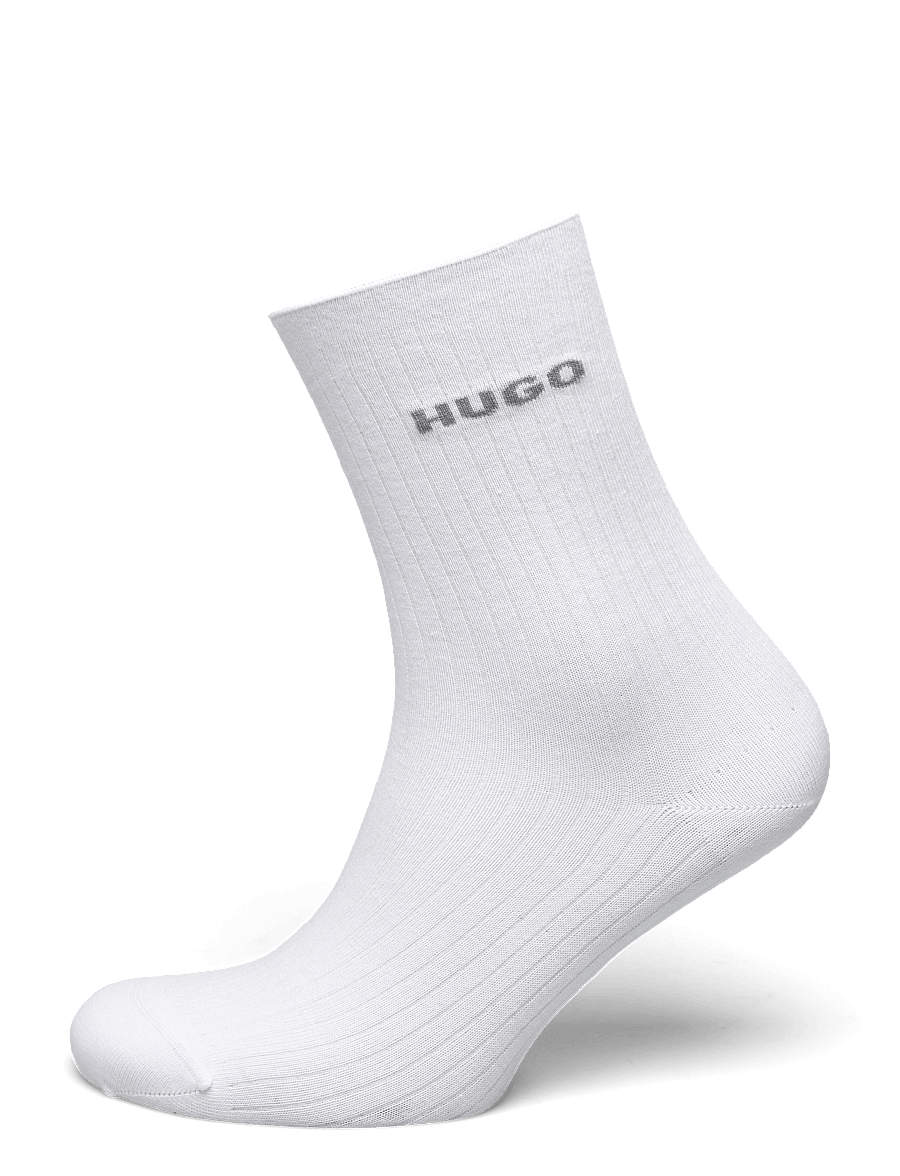 HUGO - 2P QS FINE RIB CC W - almindelige strømper - white - 2