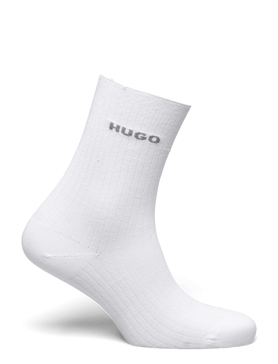 HUGO - 2P QS FINE RIB CC W - almindelige strømper - white - 3