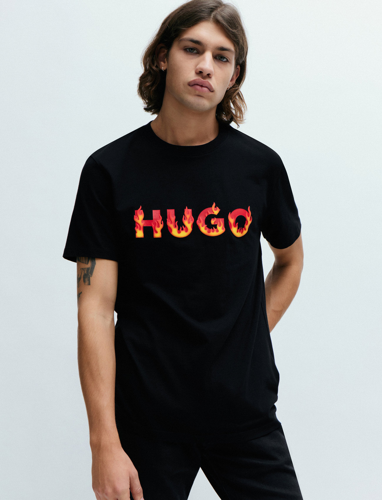 HUGO - Danda - short-sleeved t-shirts - black - 0