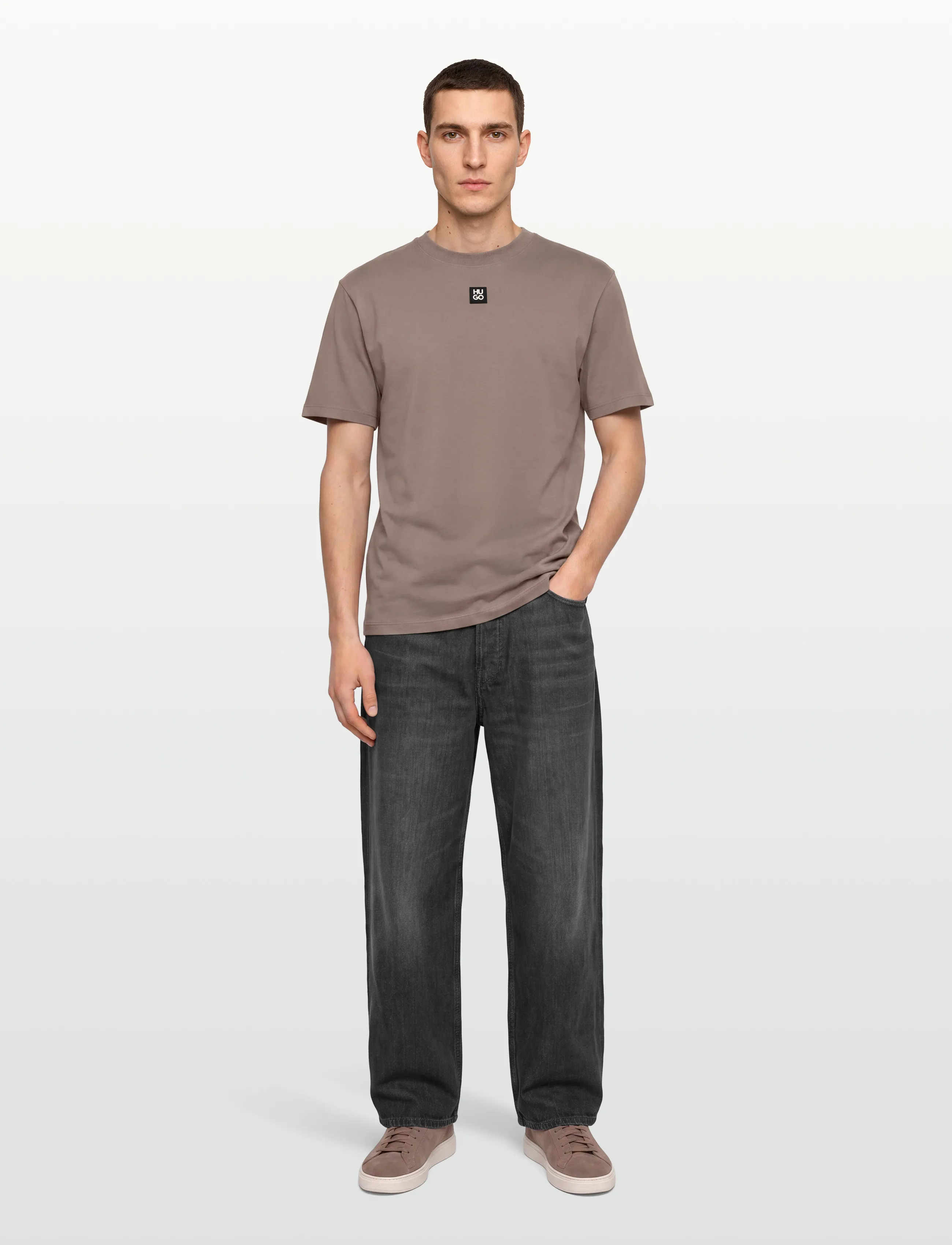 HUGO Dalile, Mænd, T-Shirt, Brun, Str: XL