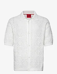 HUGO - Sammp - dzianinowe bluzki polo - open white - 0