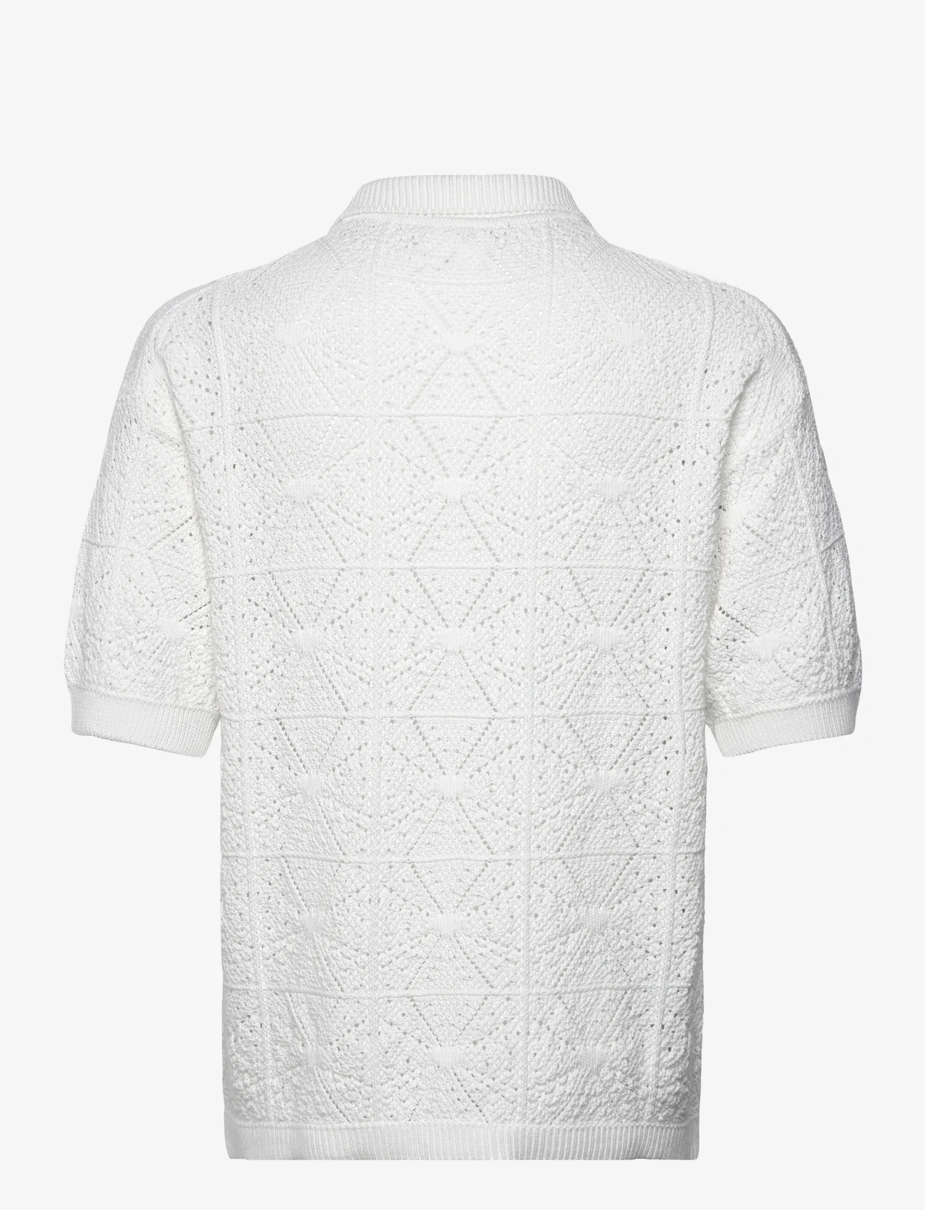 HUGO - Sammp - dzianinowe bluzki polo - open white - 1