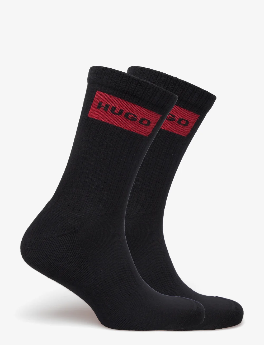 HUGO - 2P QS RIB LABEL CC - vanliga strumpor - black - 1