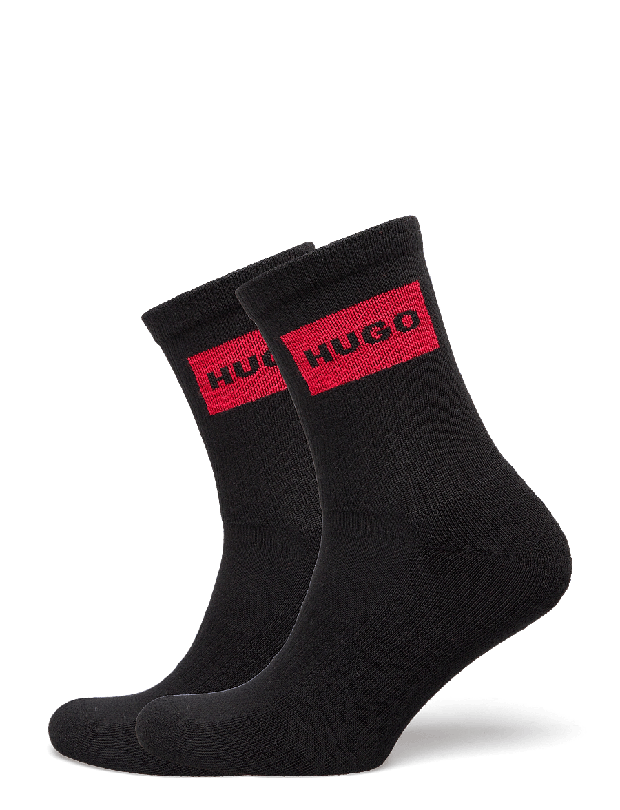 HUGO - 2P QS RIB LABEL CC W - klassikalised sokid - black - 0