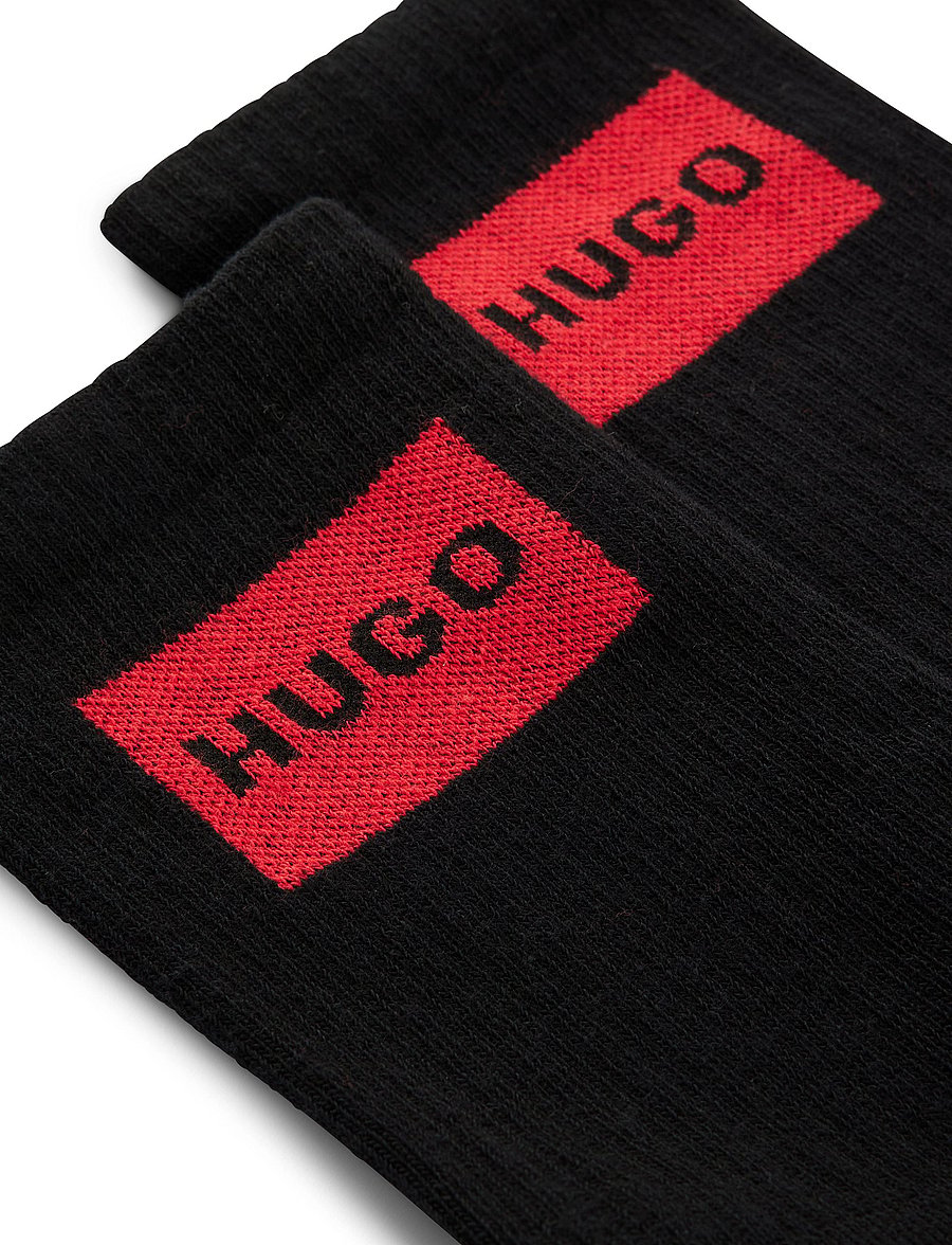 HUGO - 2P QS RIB LABEL CC W - klassikalised sokid - black - 2
