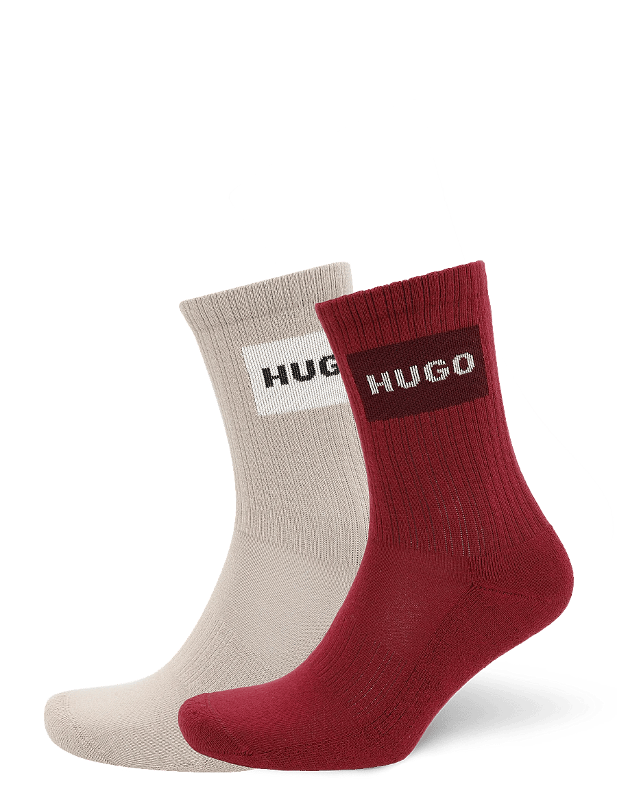HUGO - 2P QS RIB LABEL CC W - almindelige strømper - open red - 0