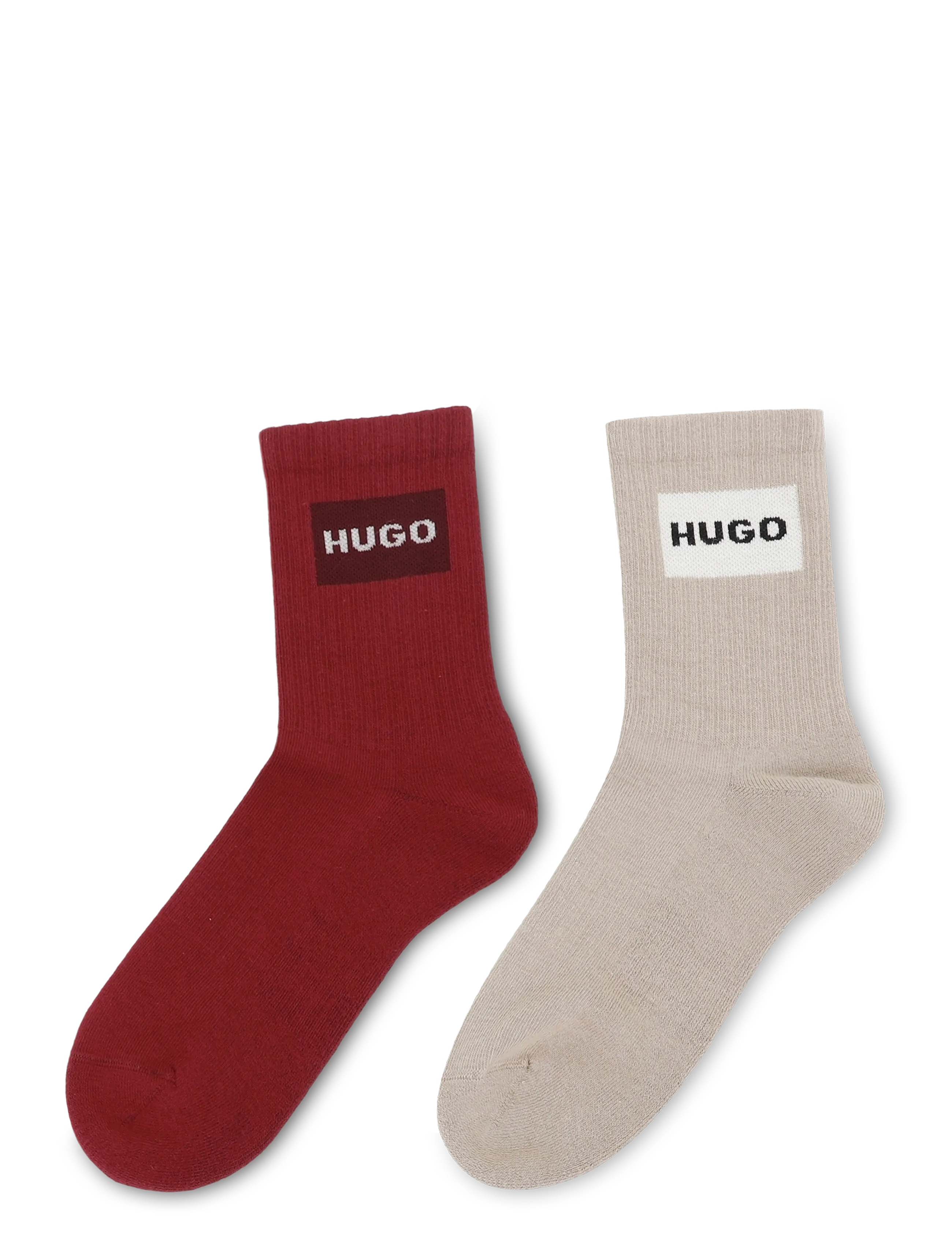 HUGO - 2P QS RIB LABEL CC W - almindelige strømper - open red - 1