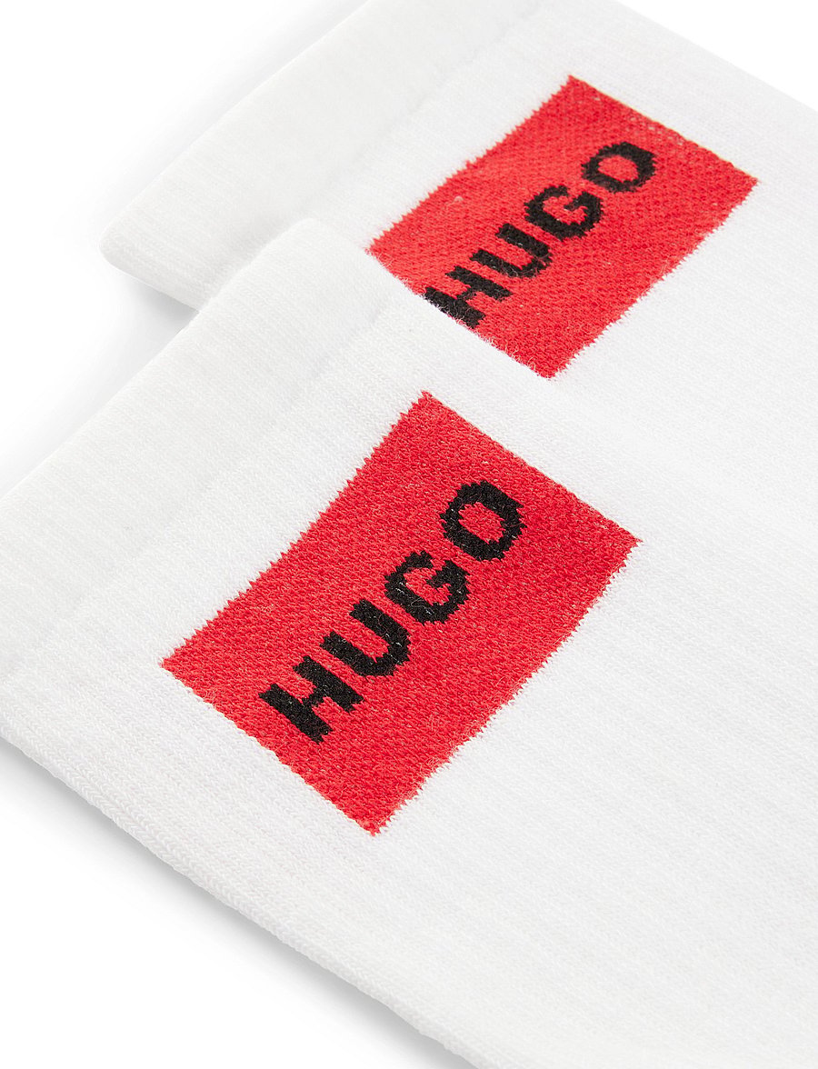 HUGO - 2P QS RIB LABEL CC W - klassikalised sokid - white - 2