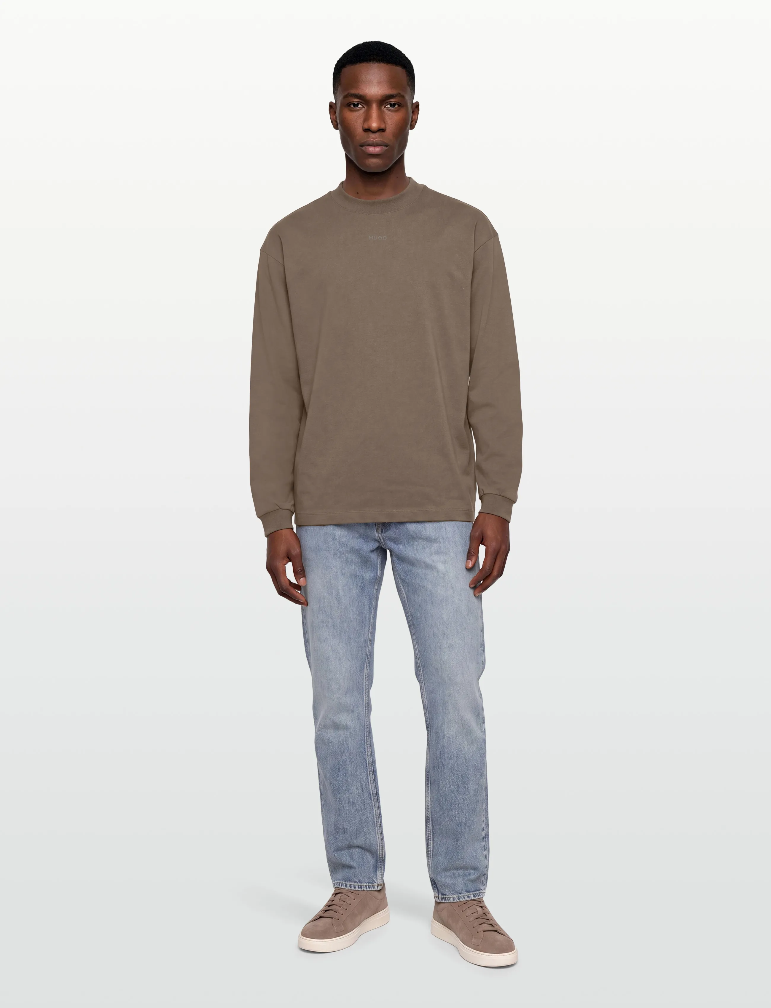 HUGO Daposo - T-särgid - MEDIUM GREY / brown