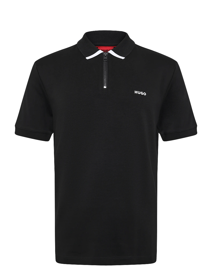 HUGO - Dalomino - langärmlige strick-polohemden - black - 0