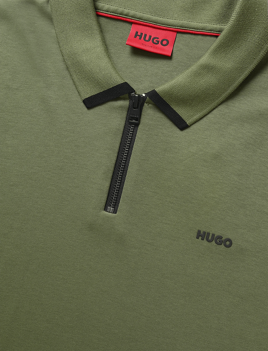 HUGO - Dalomino - langärmlige strick-polohemden - open green - 2