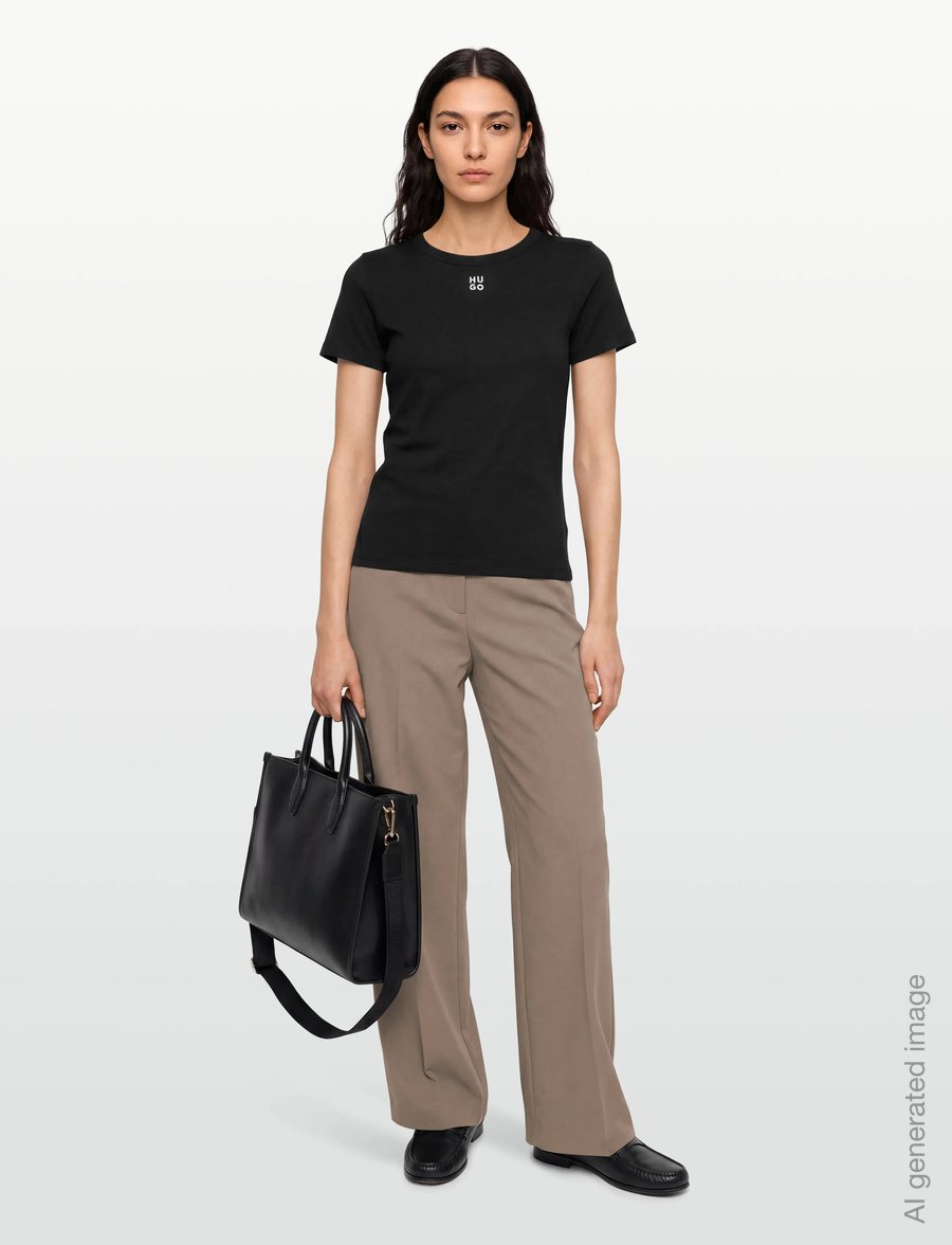 HUGO - Deloris - t-shirts - black - 0