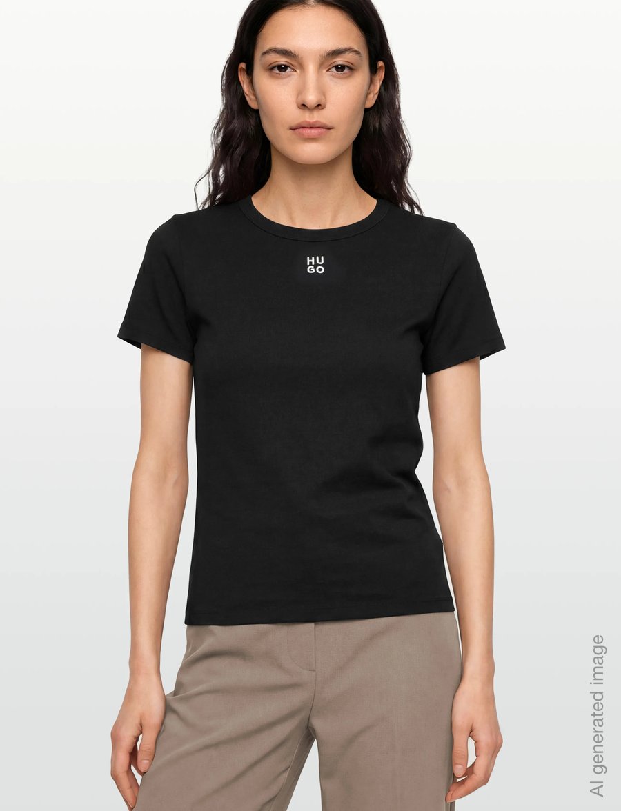 HUGO - Deloris - t-shirts - black - 3