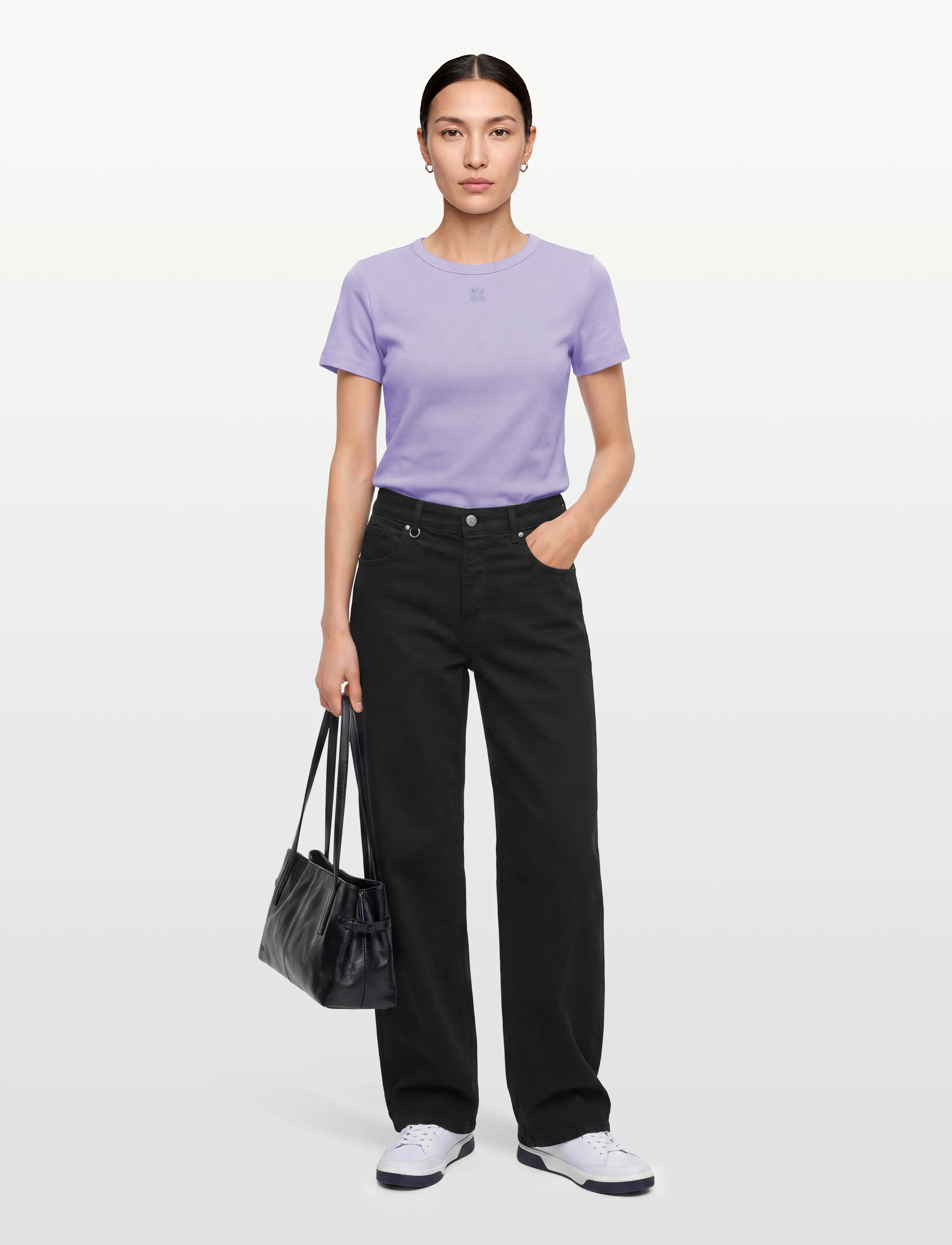 HUGO Deloris - T-shirts - BRIGHT PURPLE / purple