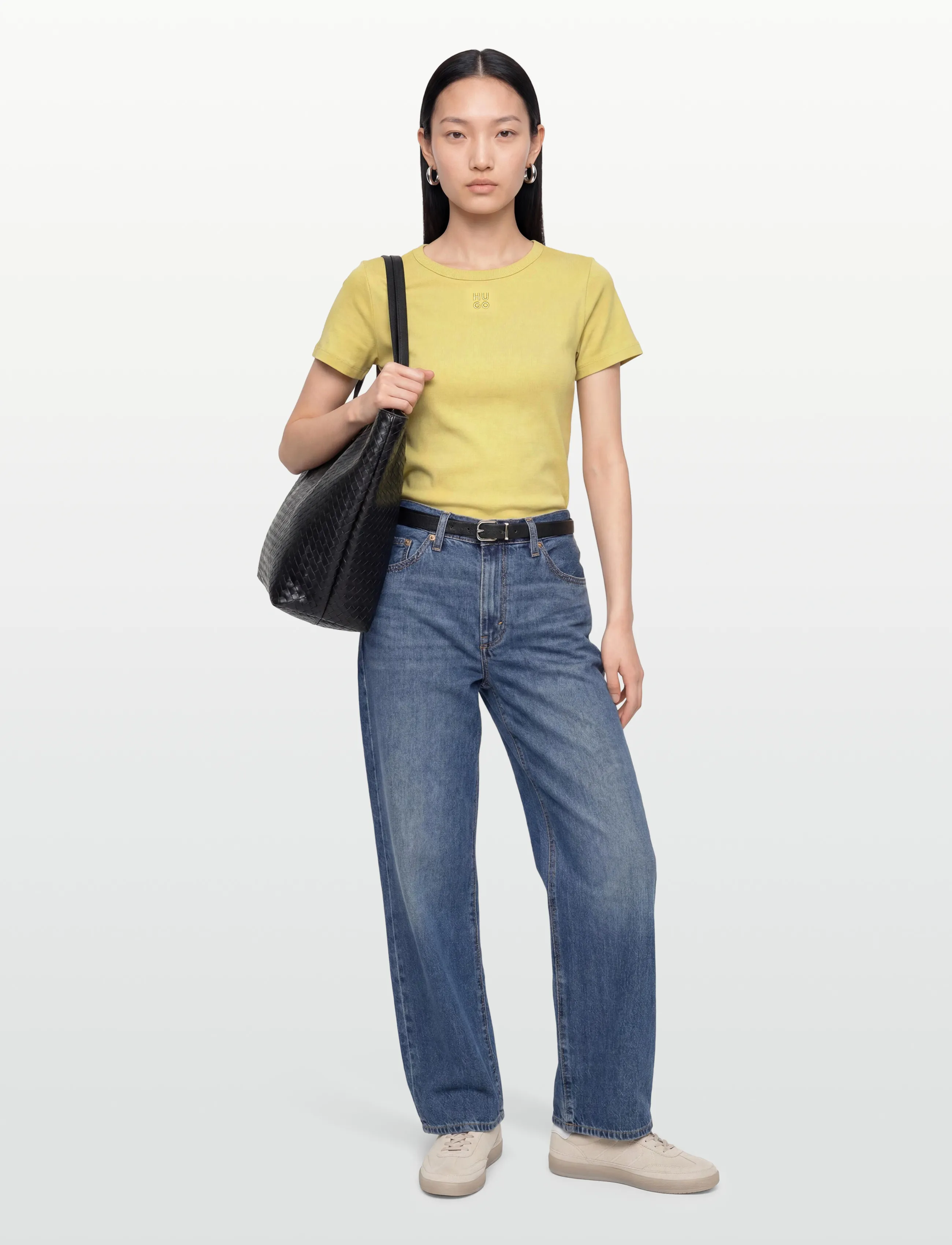 HUGO Deloris - T-shirts - MEDIUM BEIGE / yellow