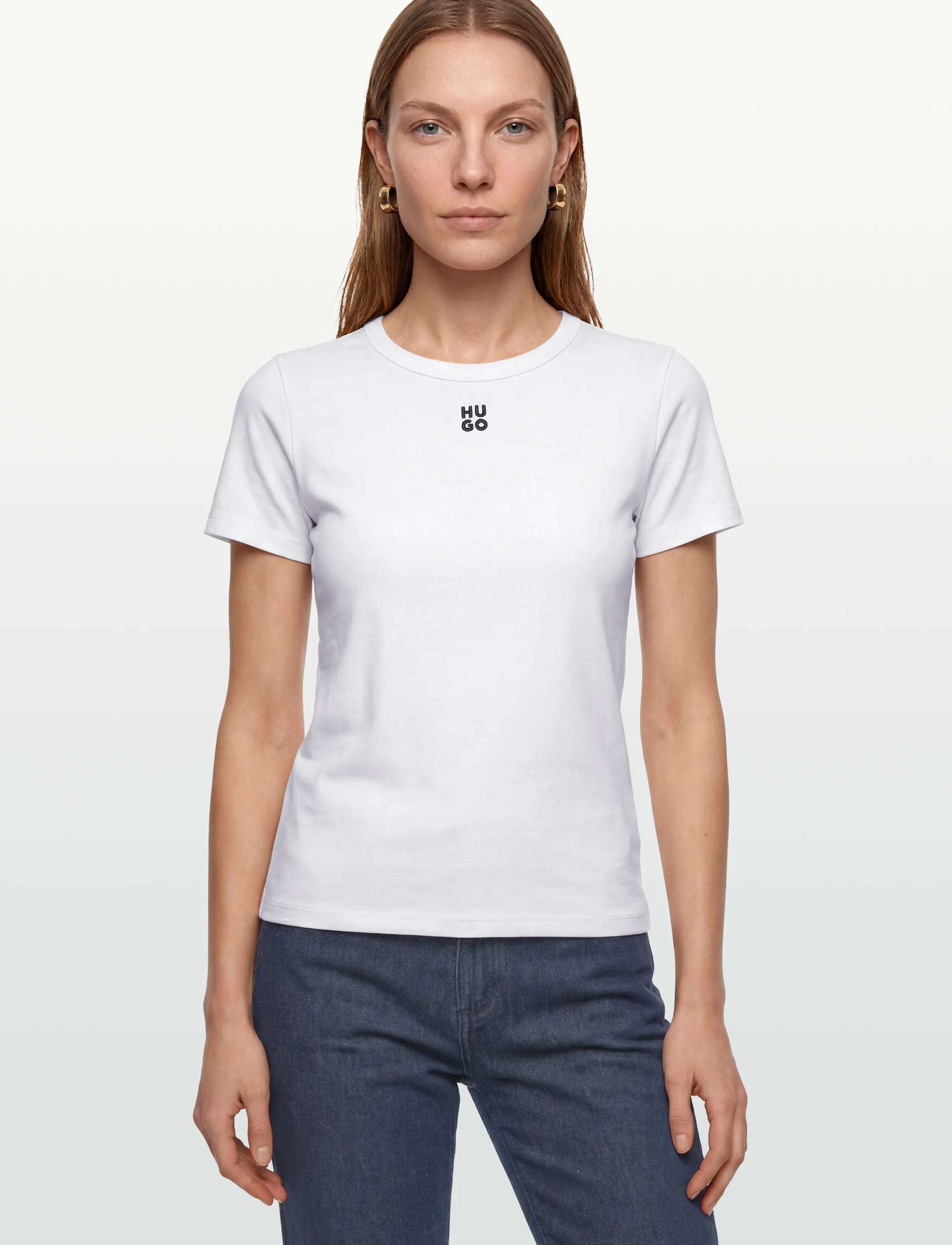 HUGO - Deloris - t-shirts - white - 3