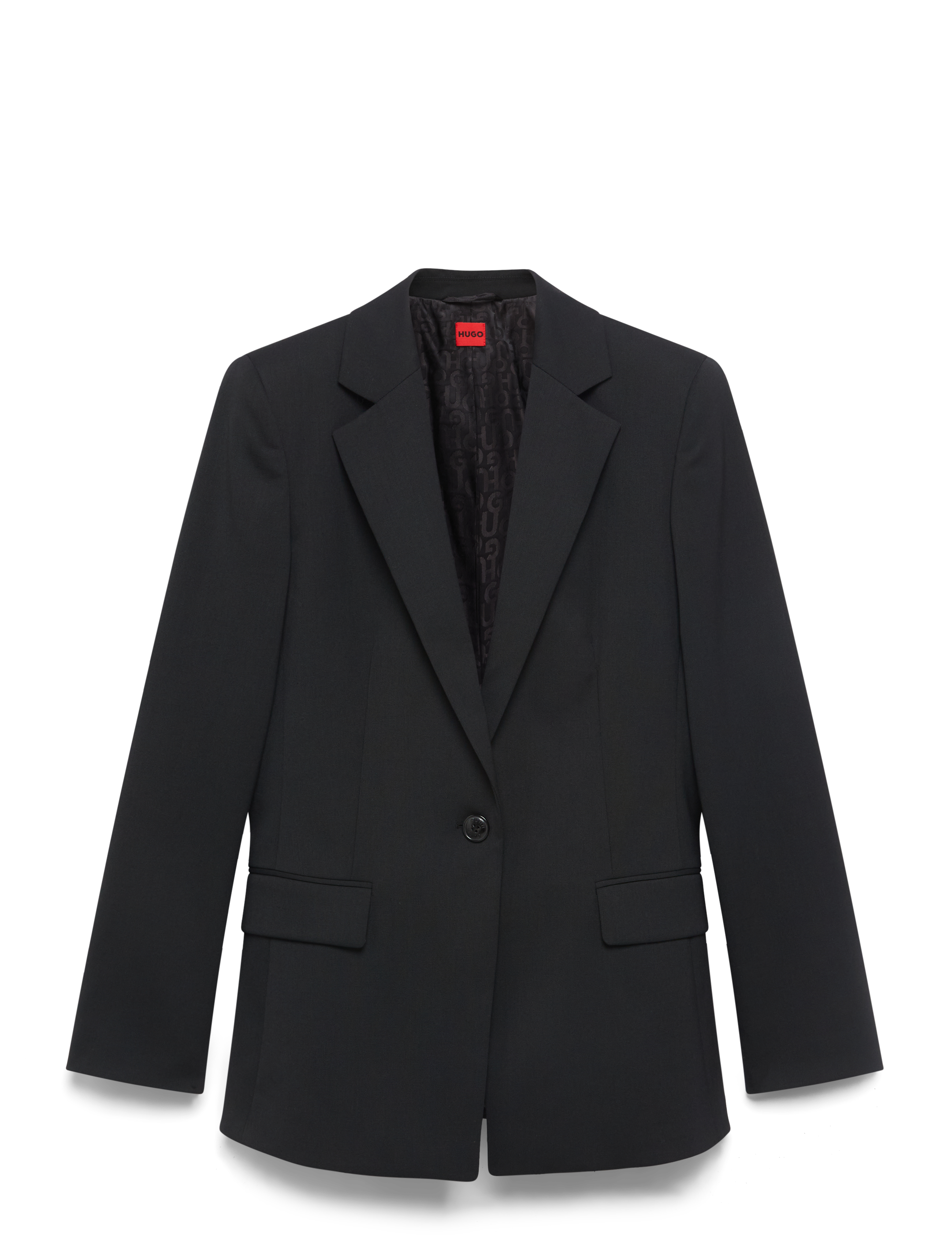 HUGO Atana-2, Kvinder, Enkeltradet Blazer, Sort, Str: 36