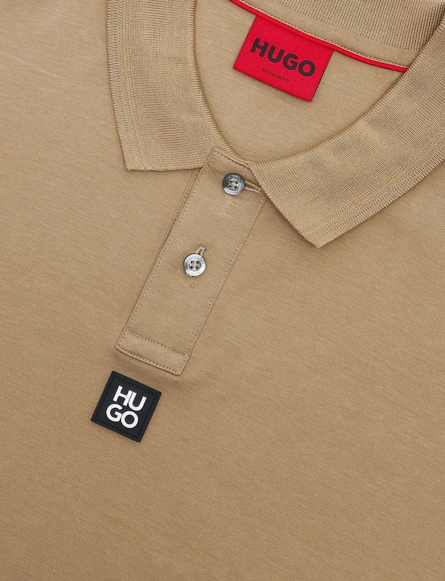 HUGO - Deabono_D - short-sleeved polos - beige overflow - 2