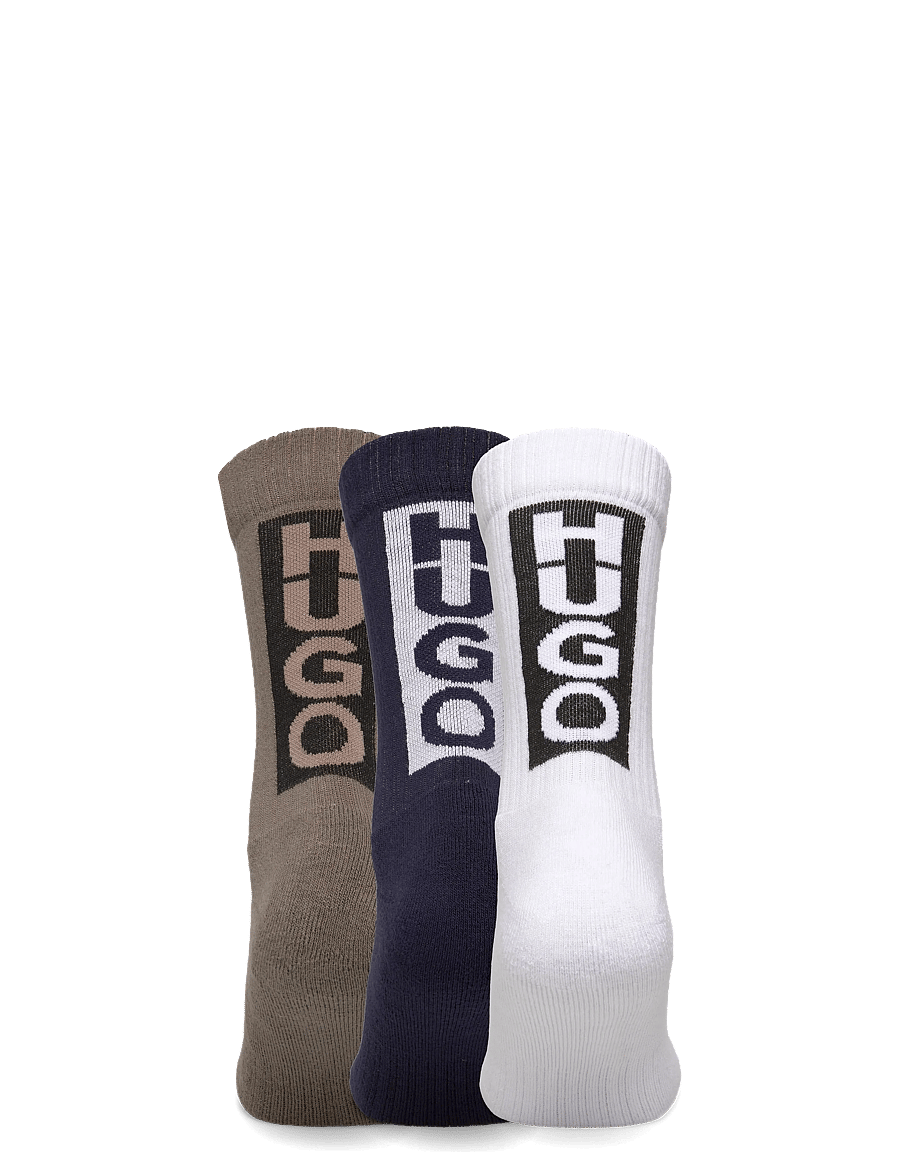 HUGO - 3P QS BACK LABEL CC - crew socks - medium grey - 2