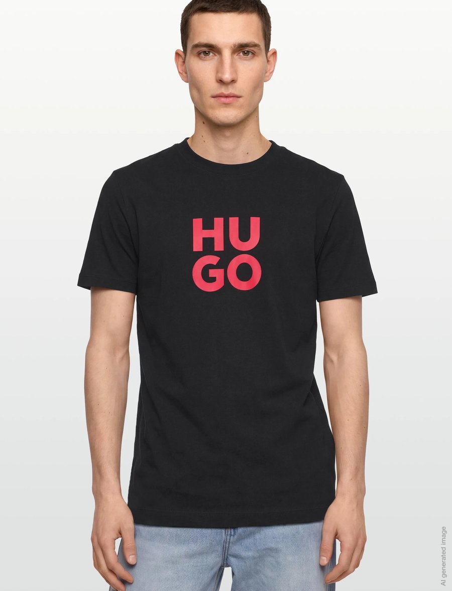 HUGO - Daltorip - kurzärmelige t-shirts - black - 3