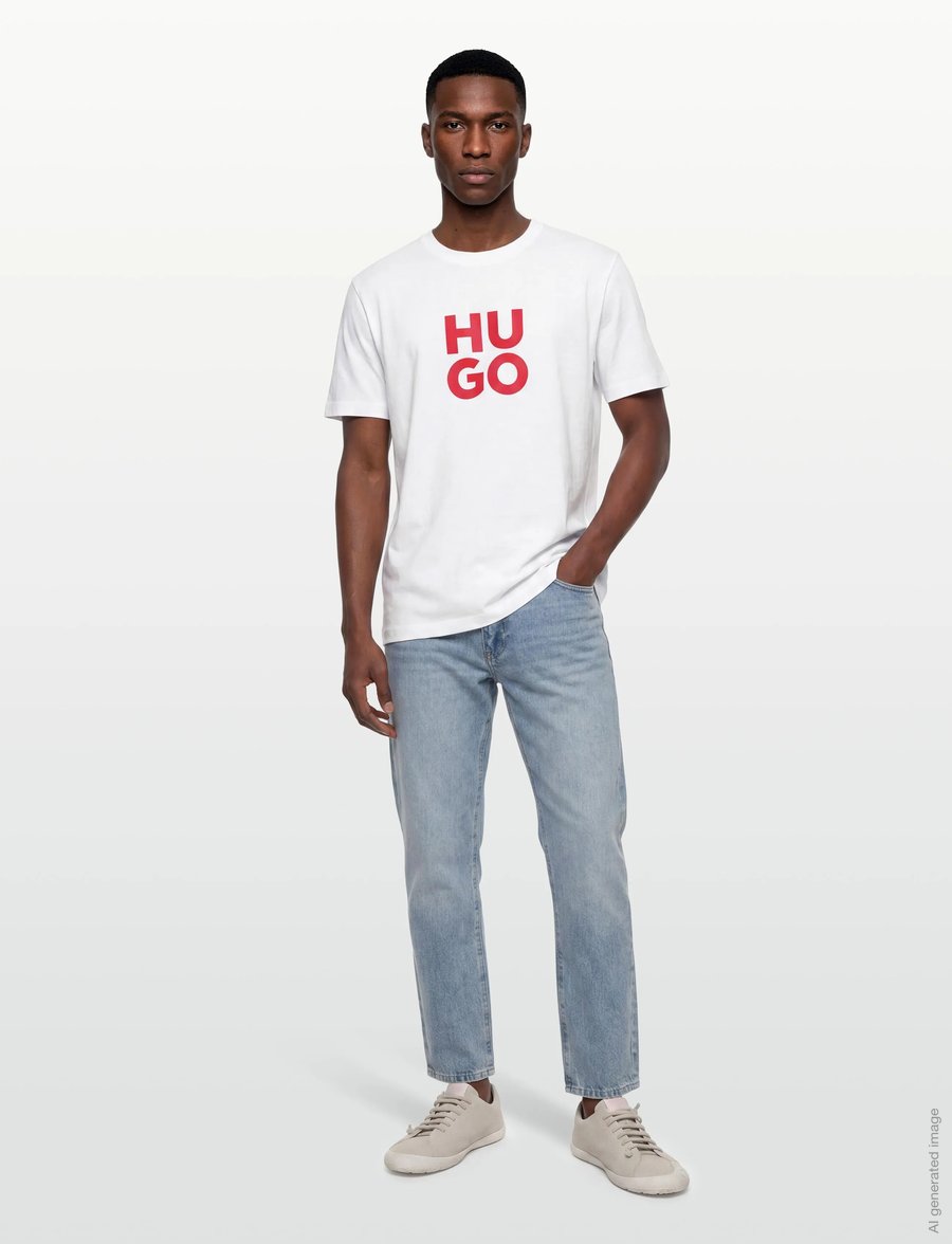 HUGO - Daltorip - kurzärmelige t-shirts - white - 0