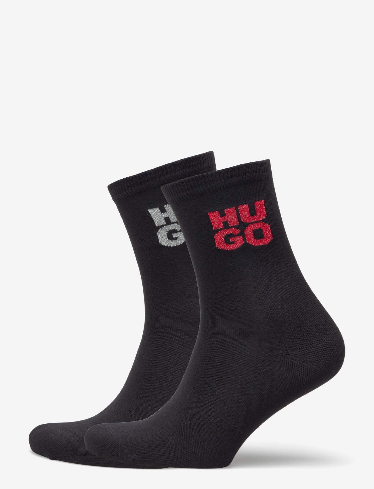 HUGO - 2PQS GIFT SHINE CC W - almindelige strømper - black - 0