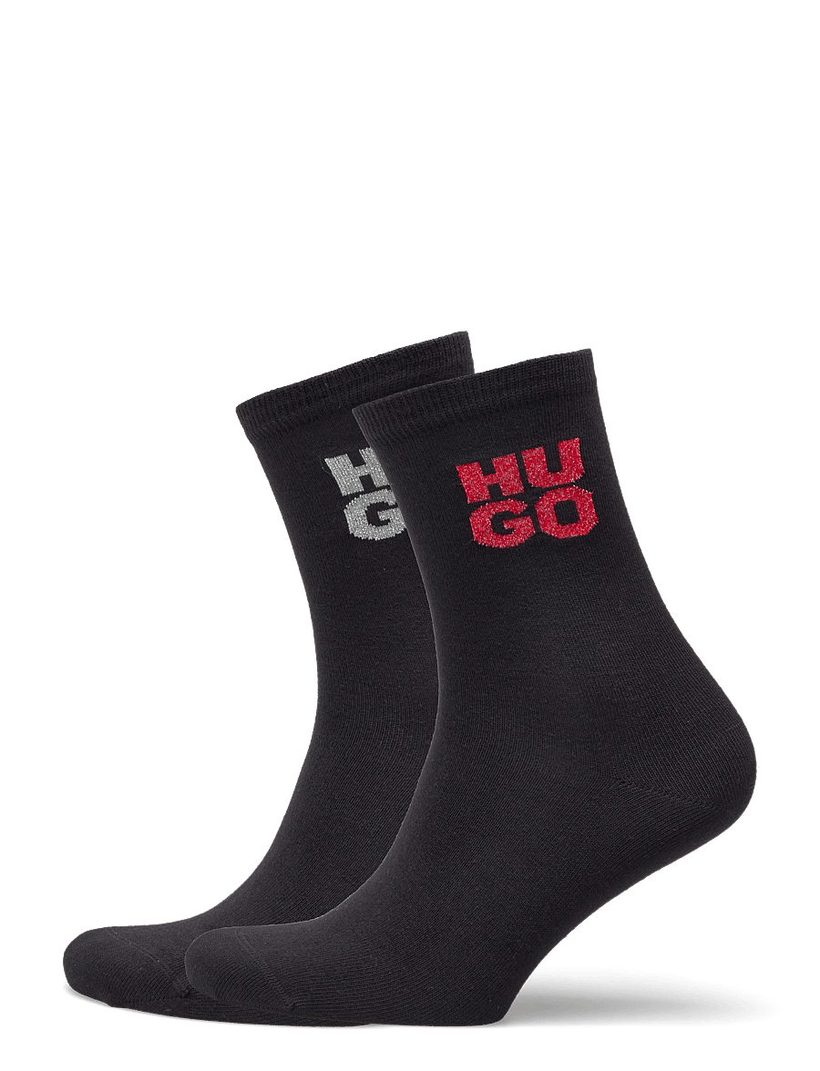 HUGO - 2PQS GIFT SHINE CC W - normale socken - black - 0