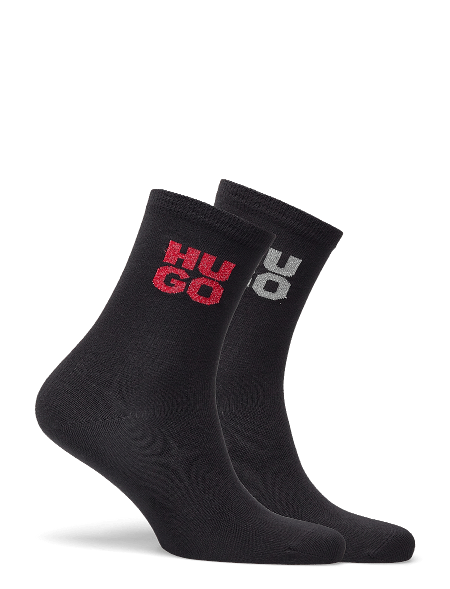 HUGO - 2PQS GIFT SHINE CC W - normale socken - black - 1